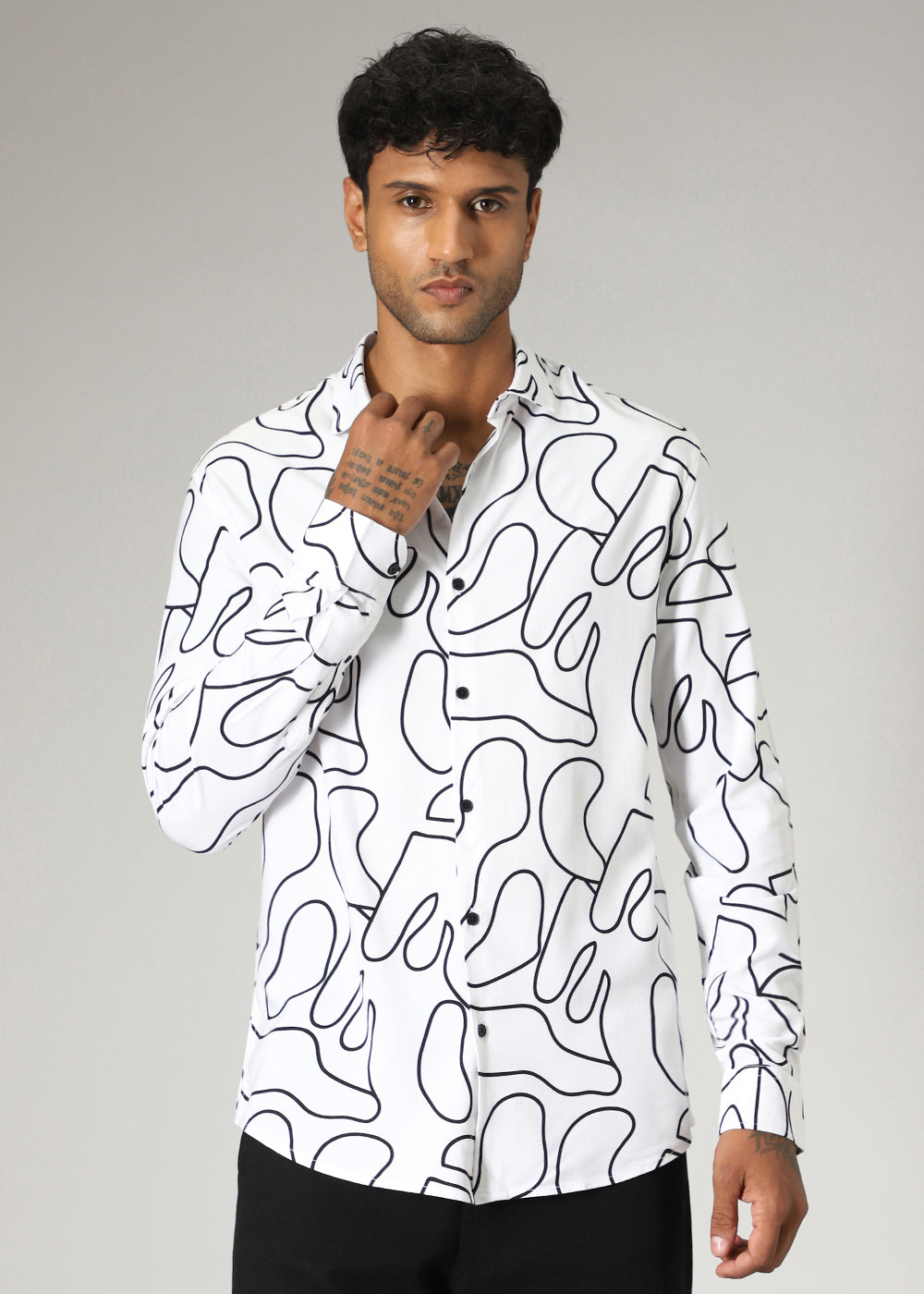 White Line Abstract Shirt