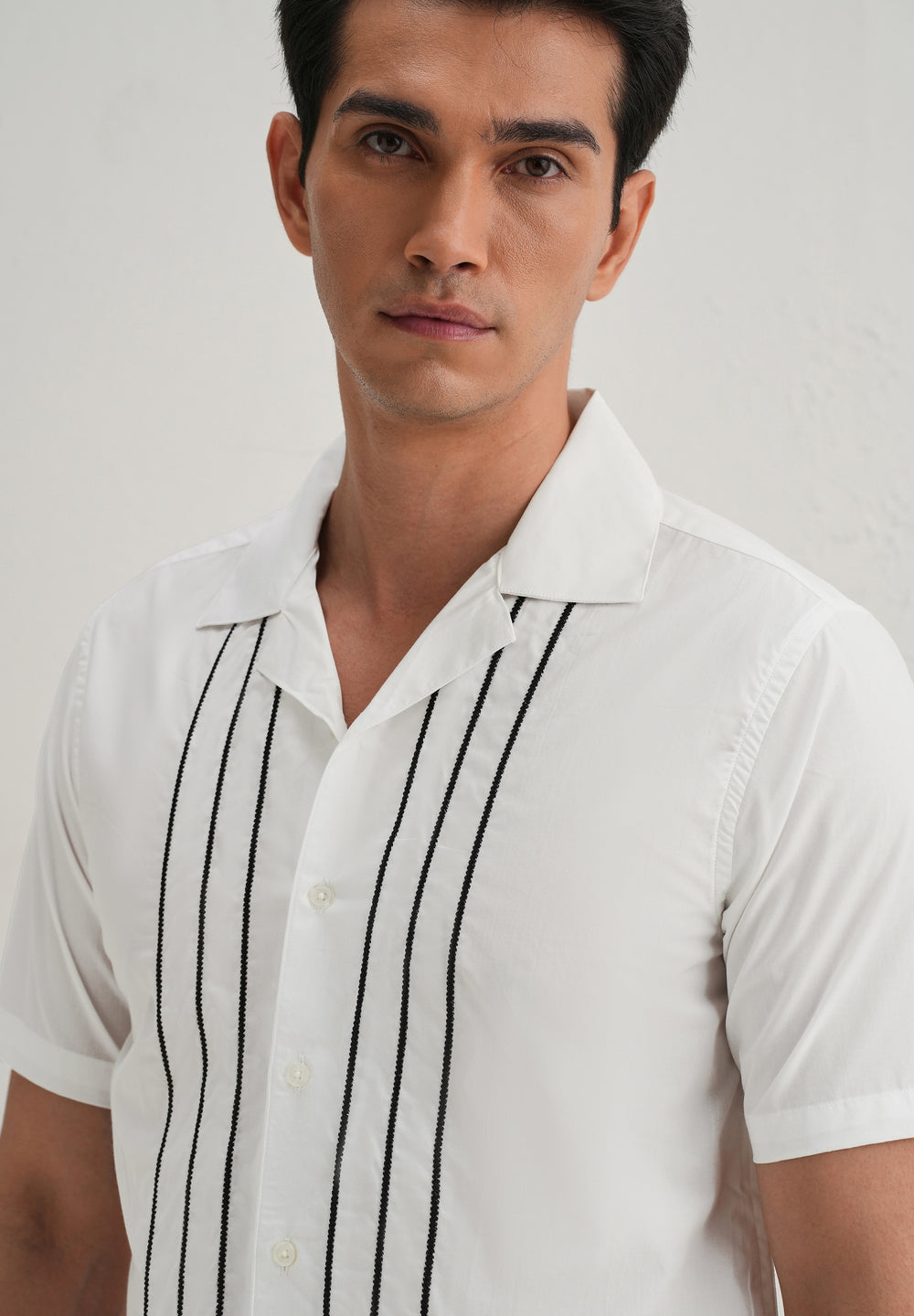 White Line Embroidery Shirt