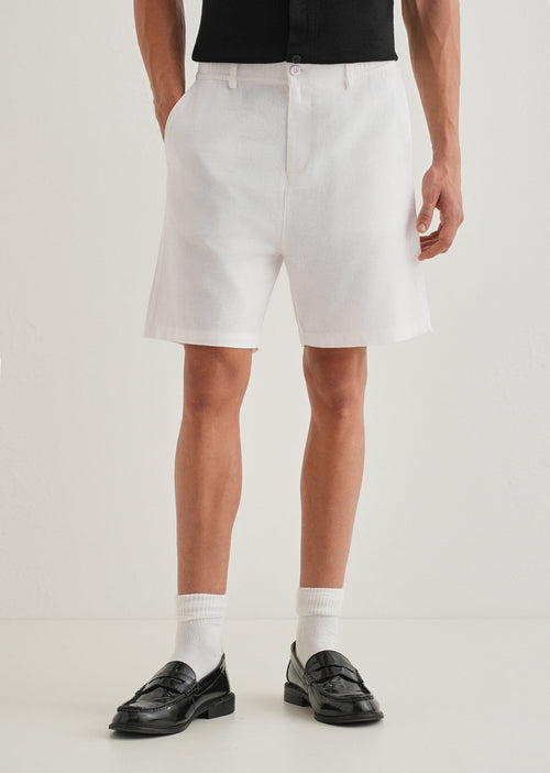 White Linen Shorts