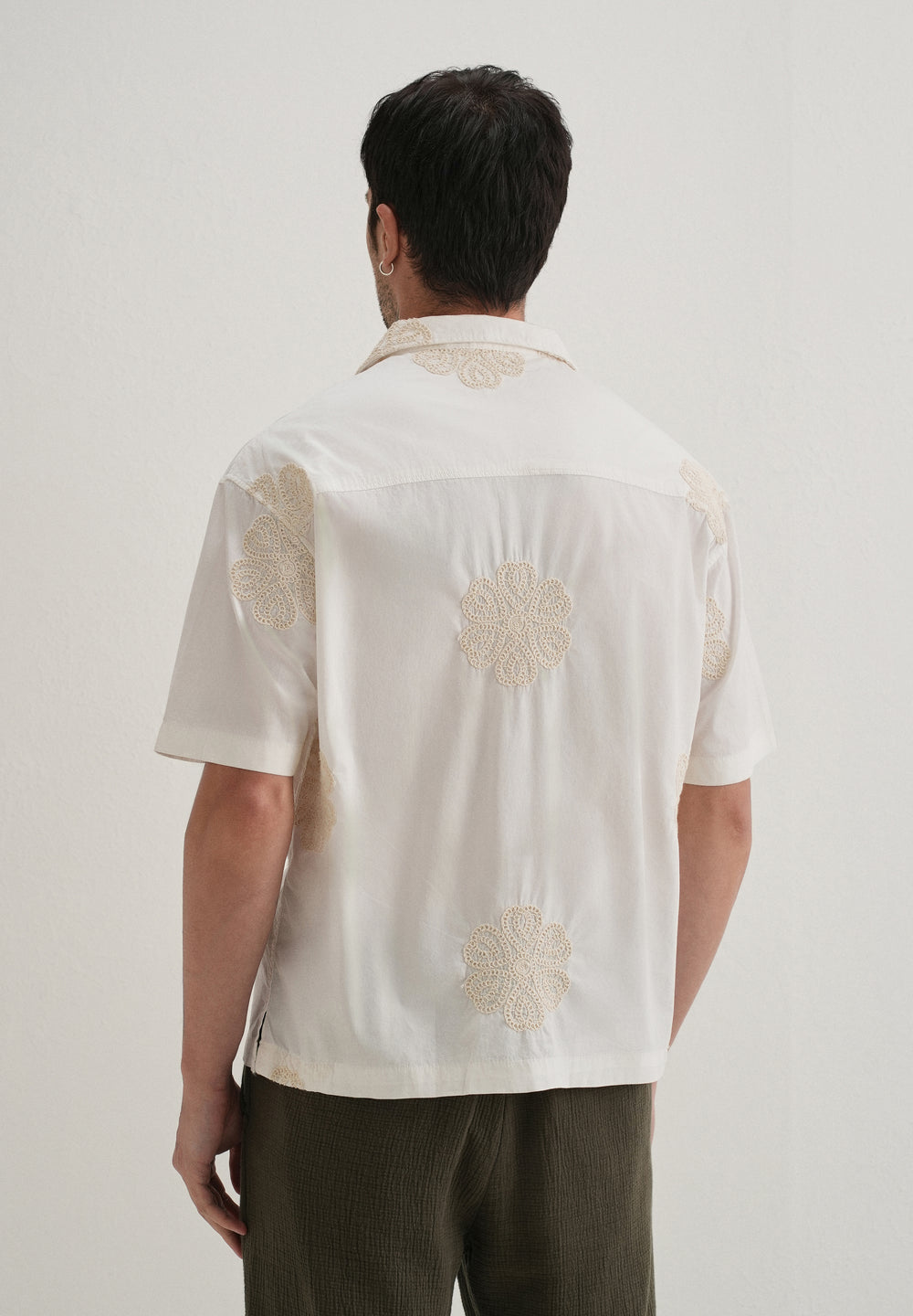 White Medallion Embroidered Shirt