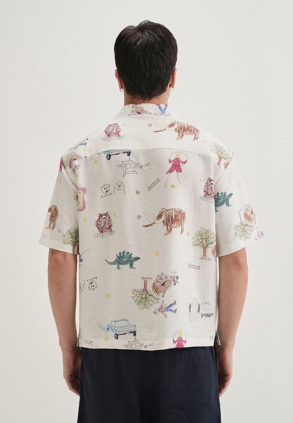 White Multi Graphic Printed Shirt