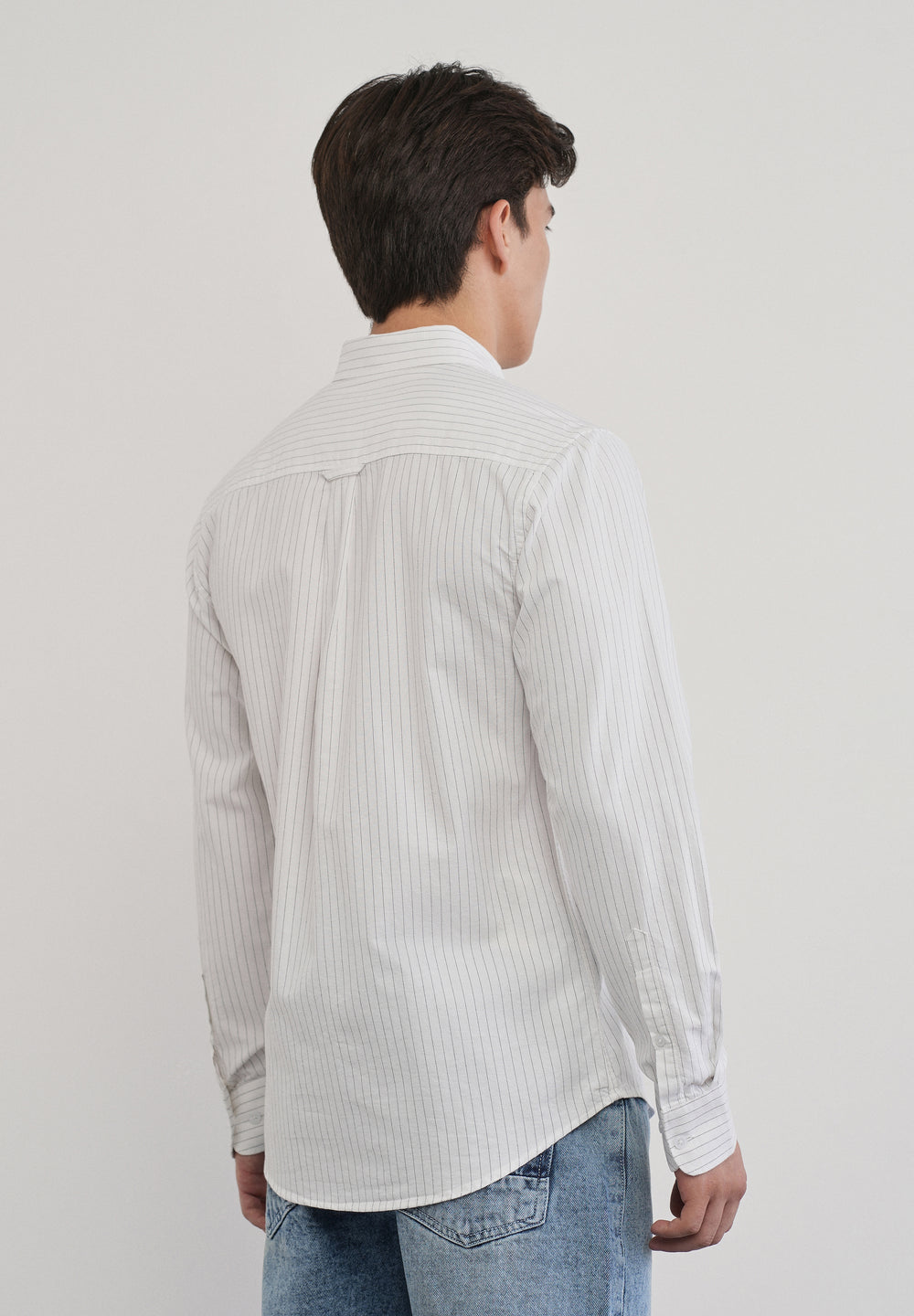 White Pinstripe Cotton Shirt