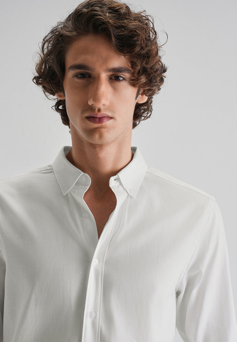 White Plain Blended Cotton Regular Fit Shirt