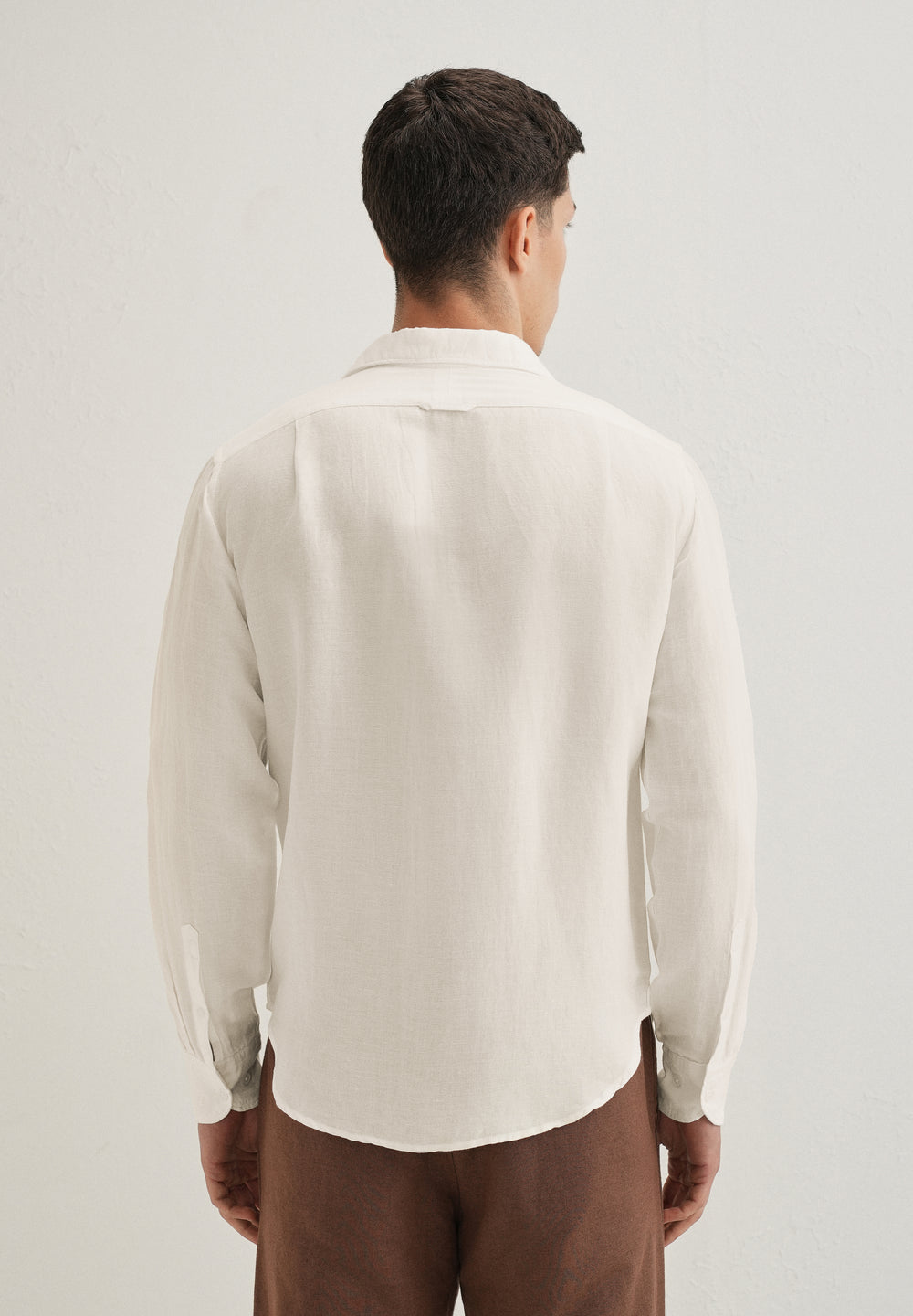 White Plain Linen Viscose Shirt