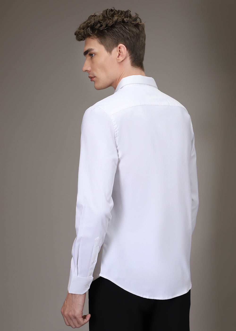White Pleated Designer Shirt