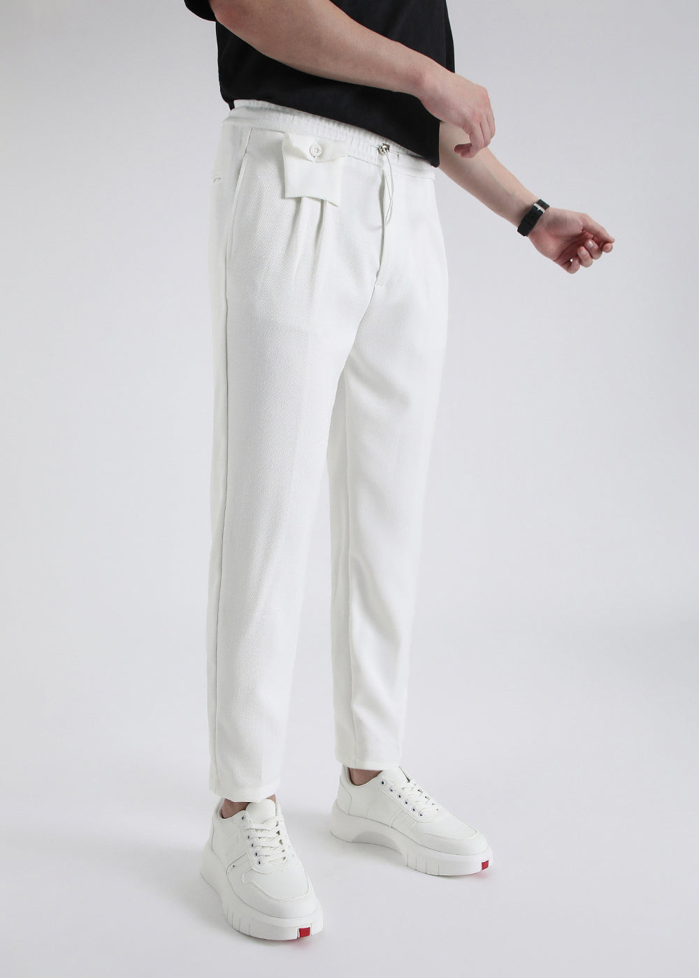 White Pleated Korean Pant