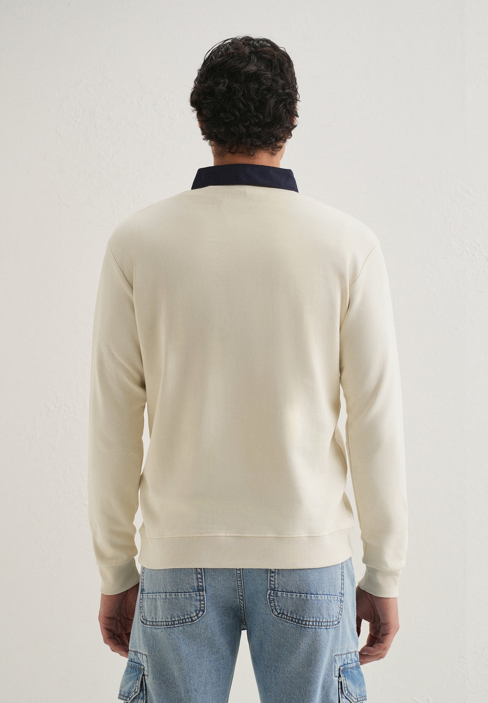 White Polo Knitted Sweatshirt