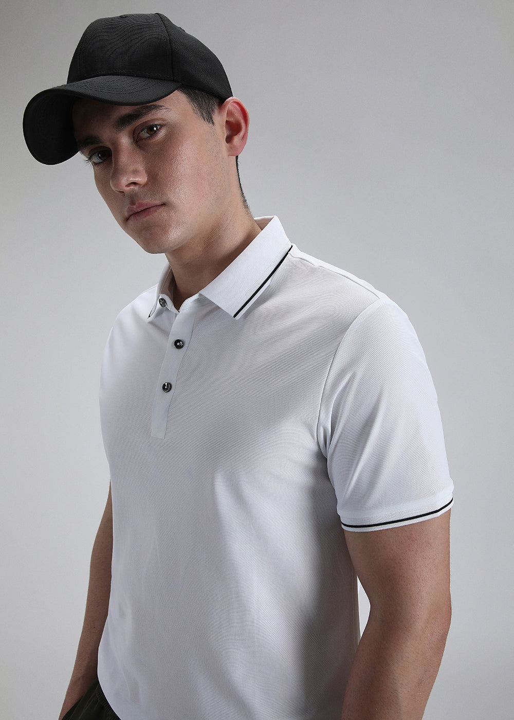 Soft White Stitchless Polo T-shirt