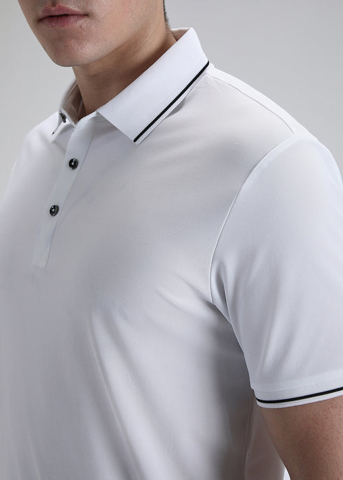 Soft White Stitchless Polo T-shirt