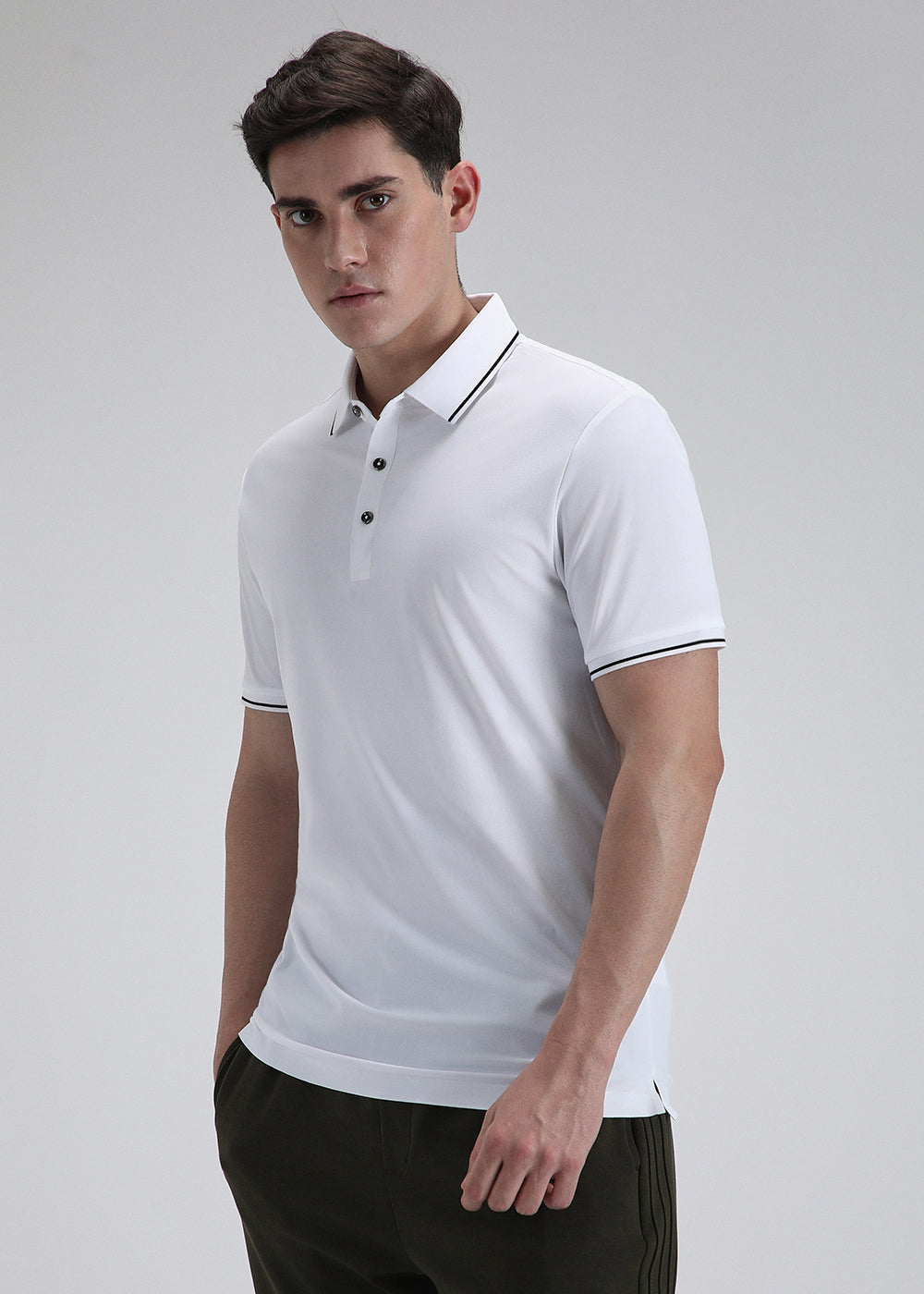 Soft White Stitchless Polo T-shirt