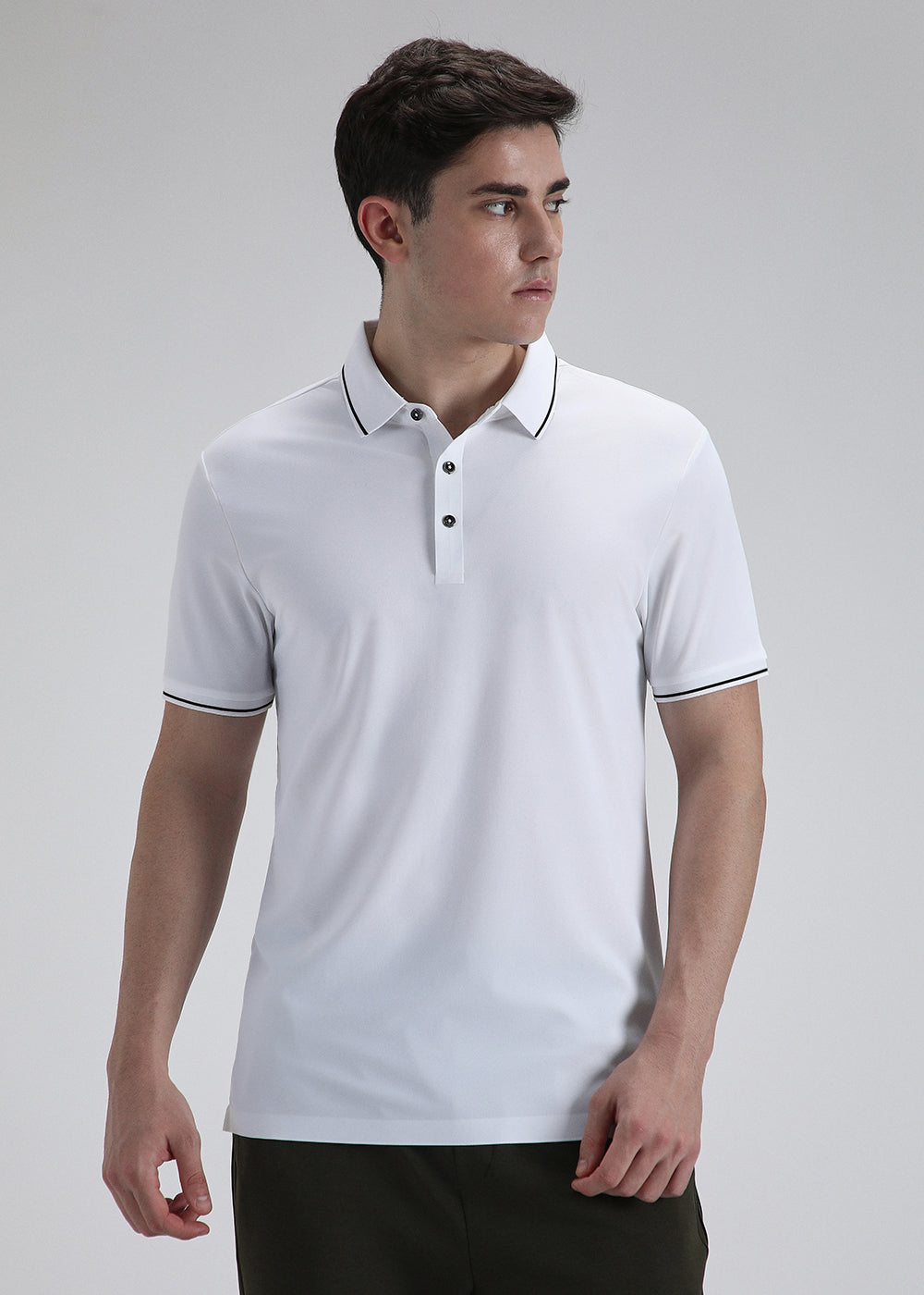 Soft White Stitchless Polo T-shirt