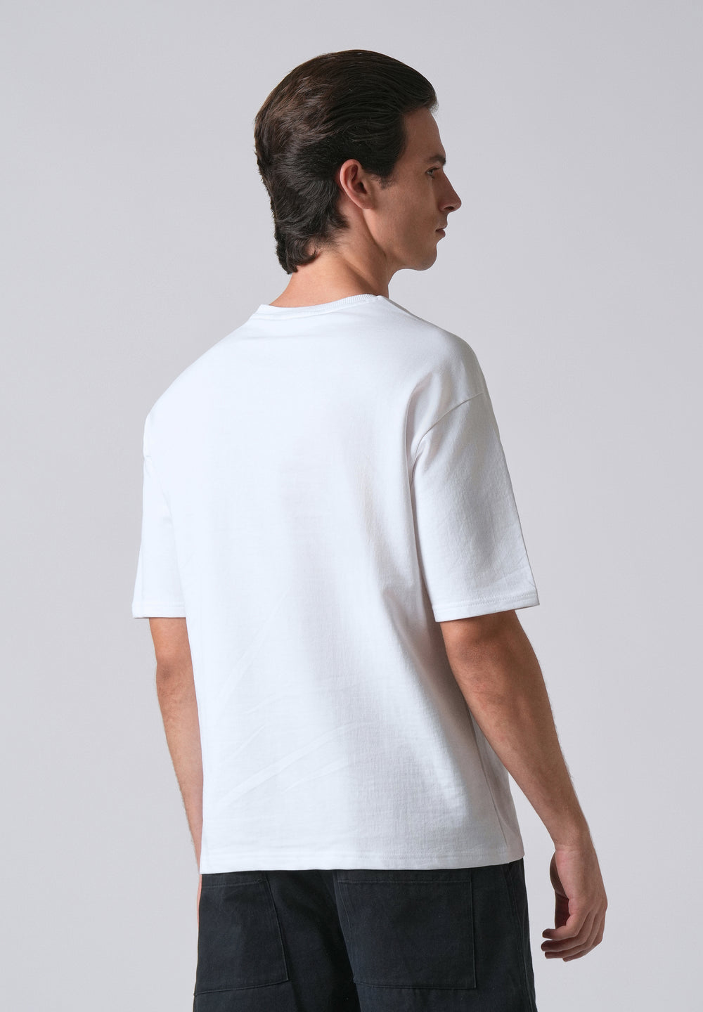 White Print Relaxed Fit T- shirt