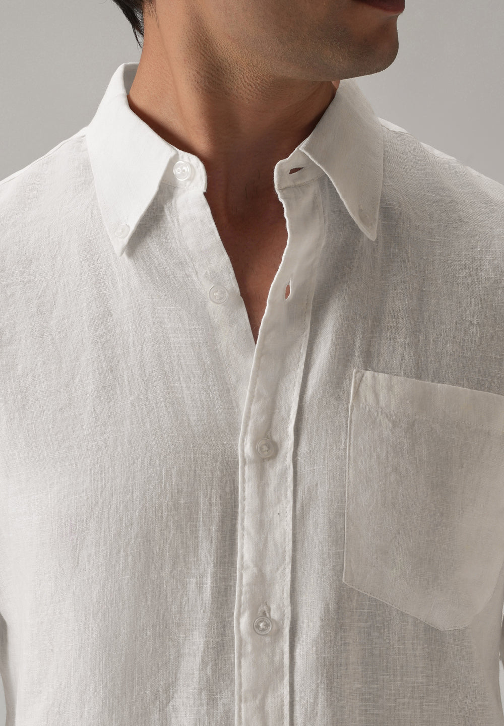 100% Pure White Linen Shirt