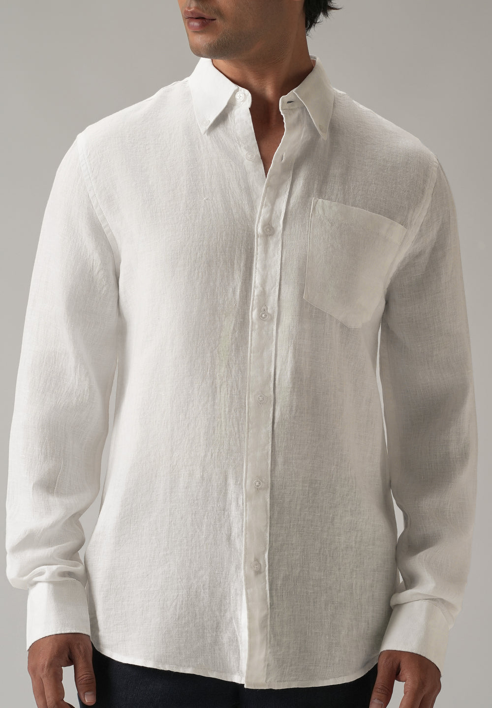 100% Pure White Linen Shirt
