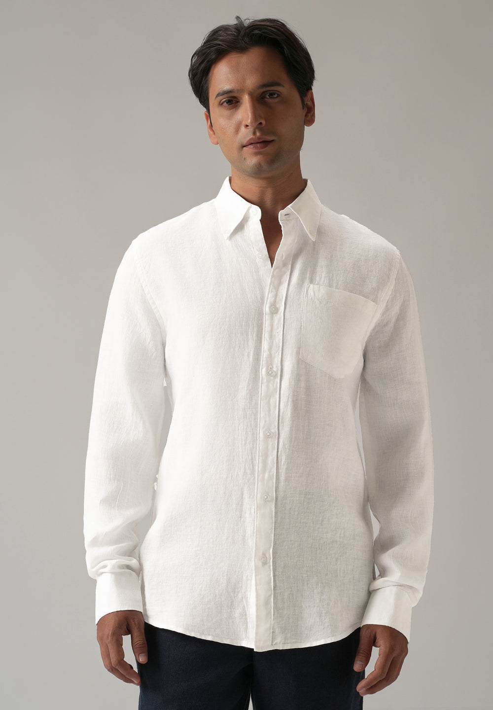 100% Pure White Linen Shirt