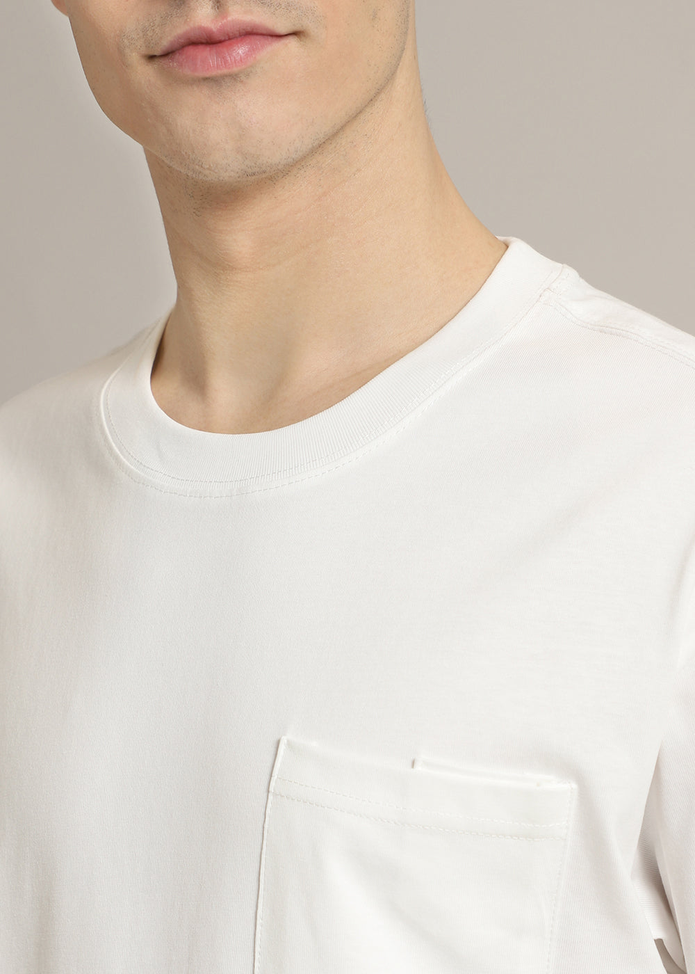 White Pocket Regular Fit T-shirt