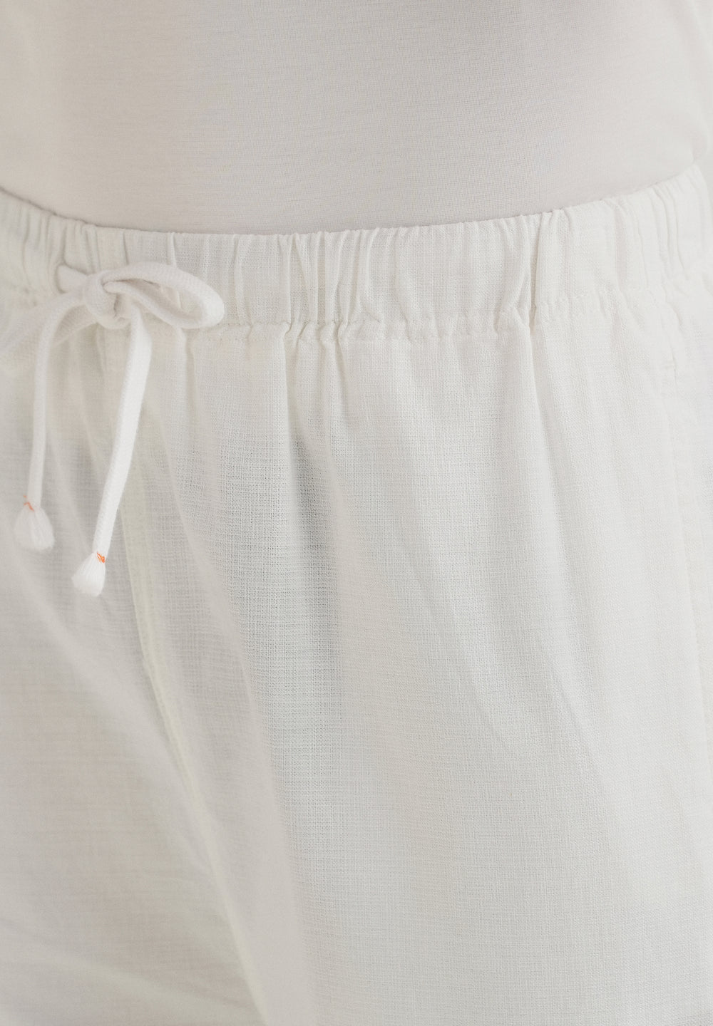 White Relaxed Fit Cotton Trouser