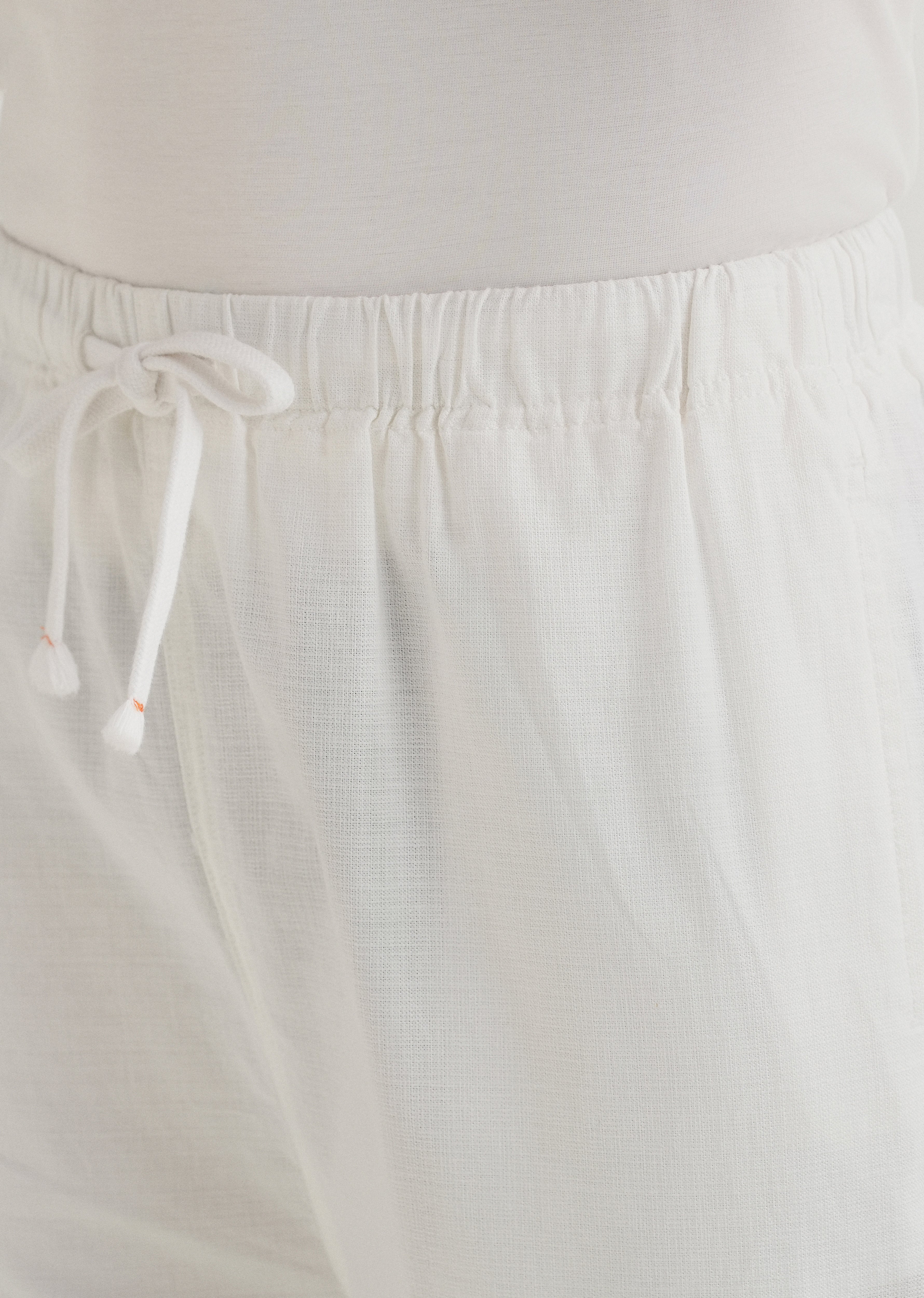 White Relaxed Fit Cotton Trouser