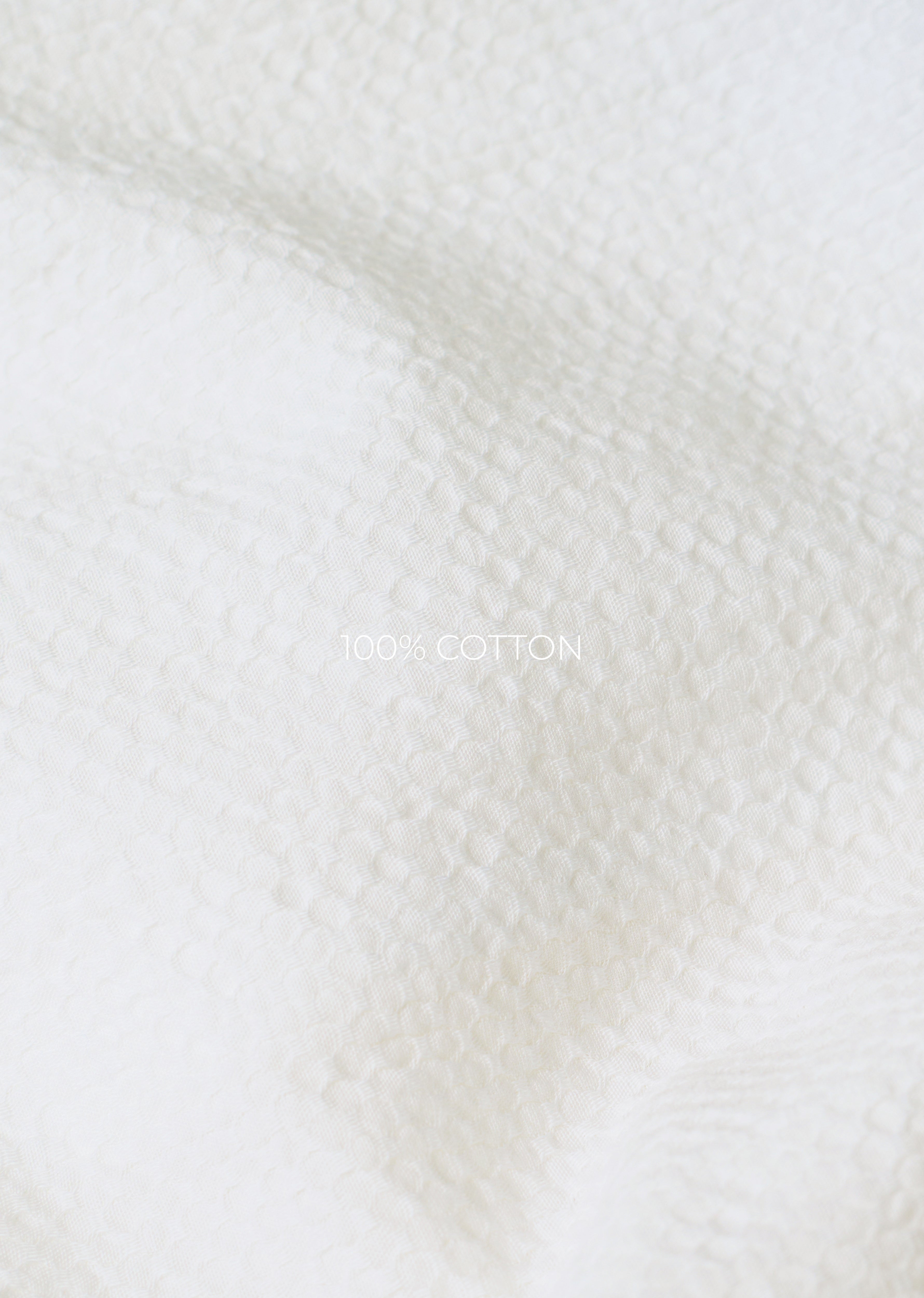 White Self Patterned Boxy Shirt