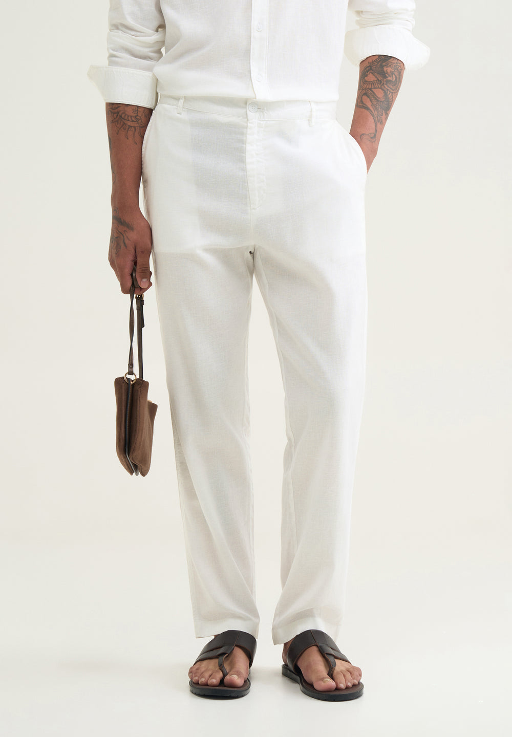White Semi-Elasticated Trouser