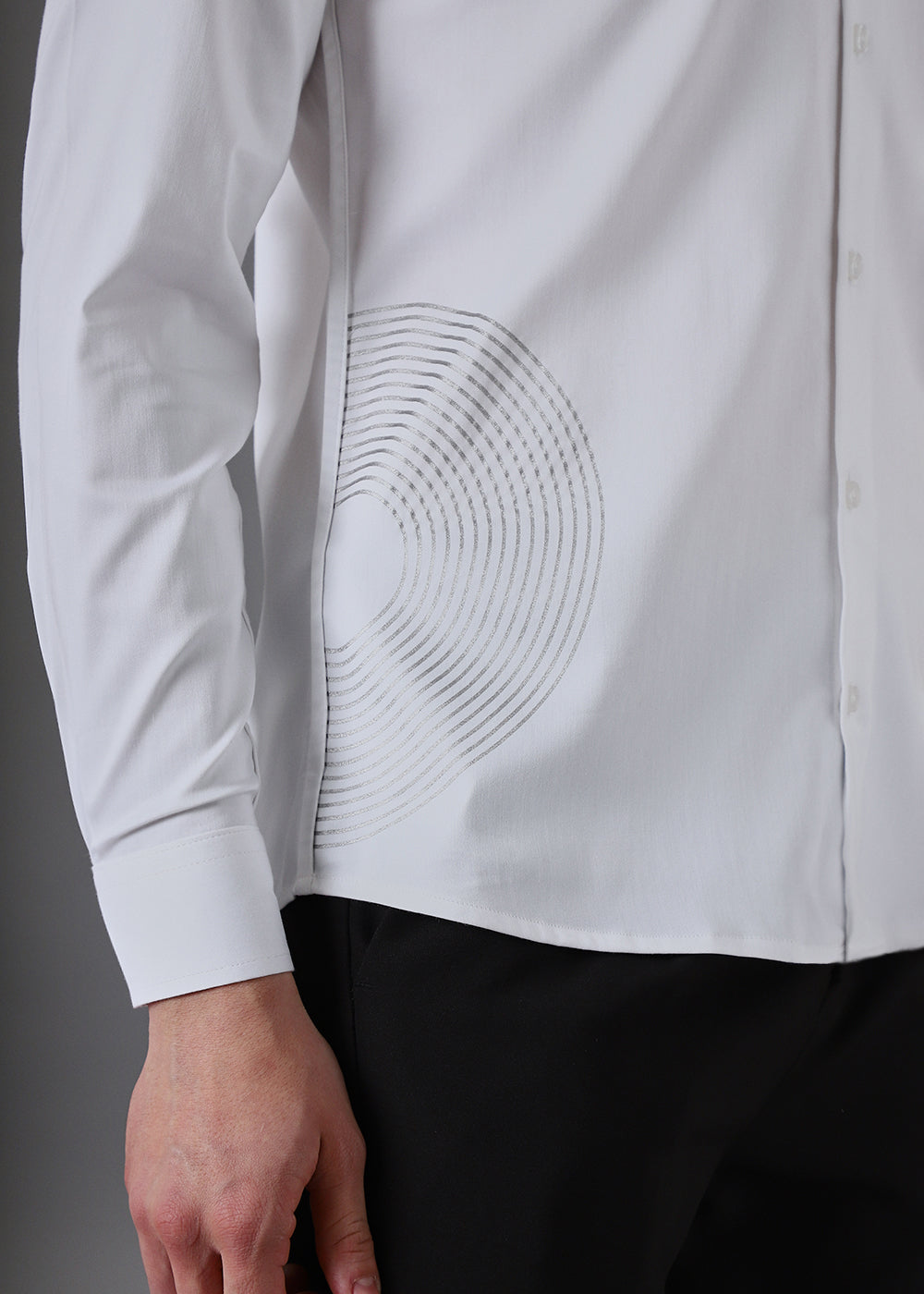 White Symmetric Foil Designer Shirt