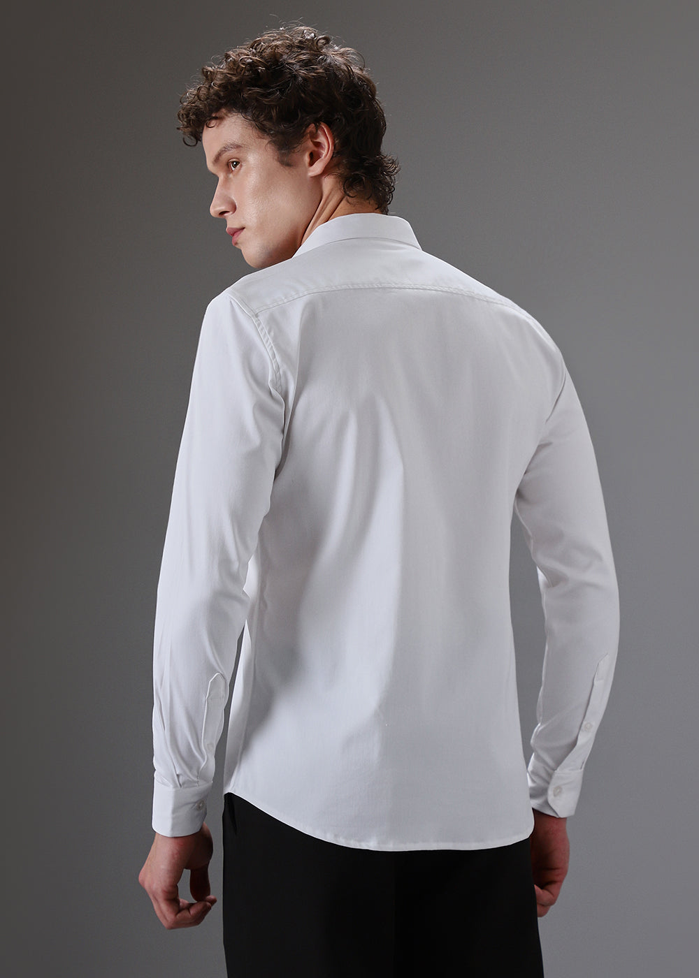 White Symmetric Foil Designer Shirt