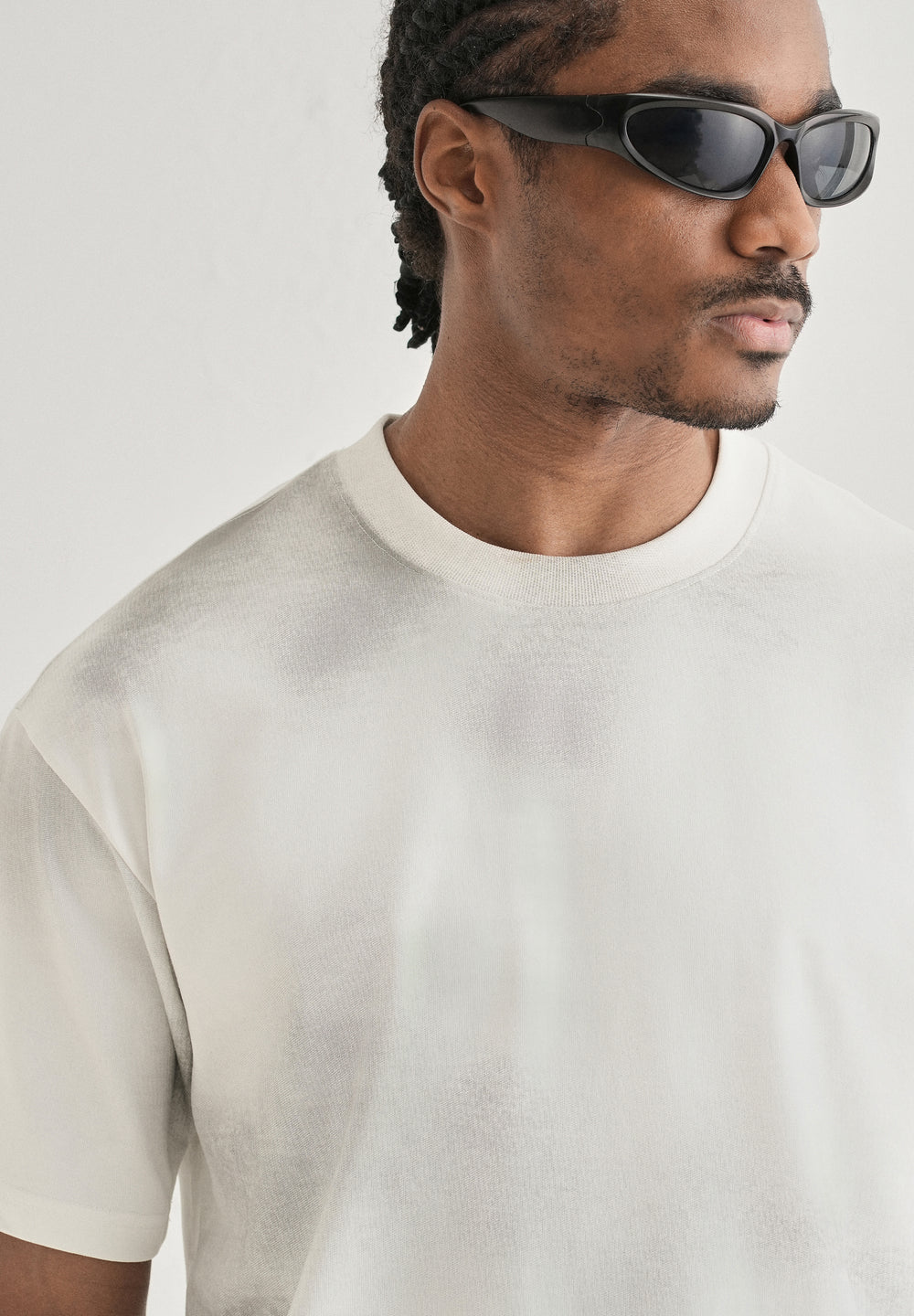 White Smudge Wash Oversized T-shirt