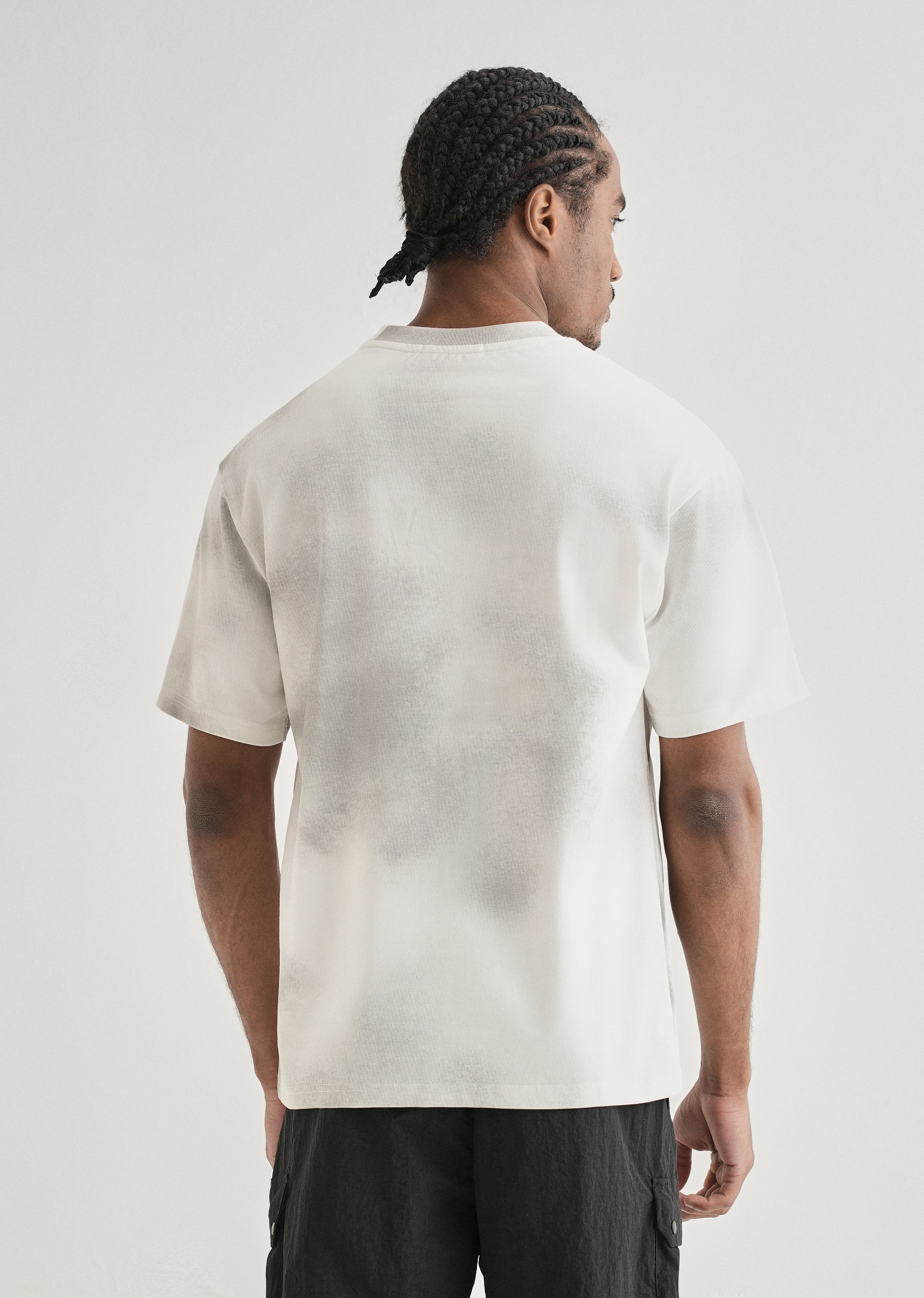 White Smudge Wash Oversized T-shirt