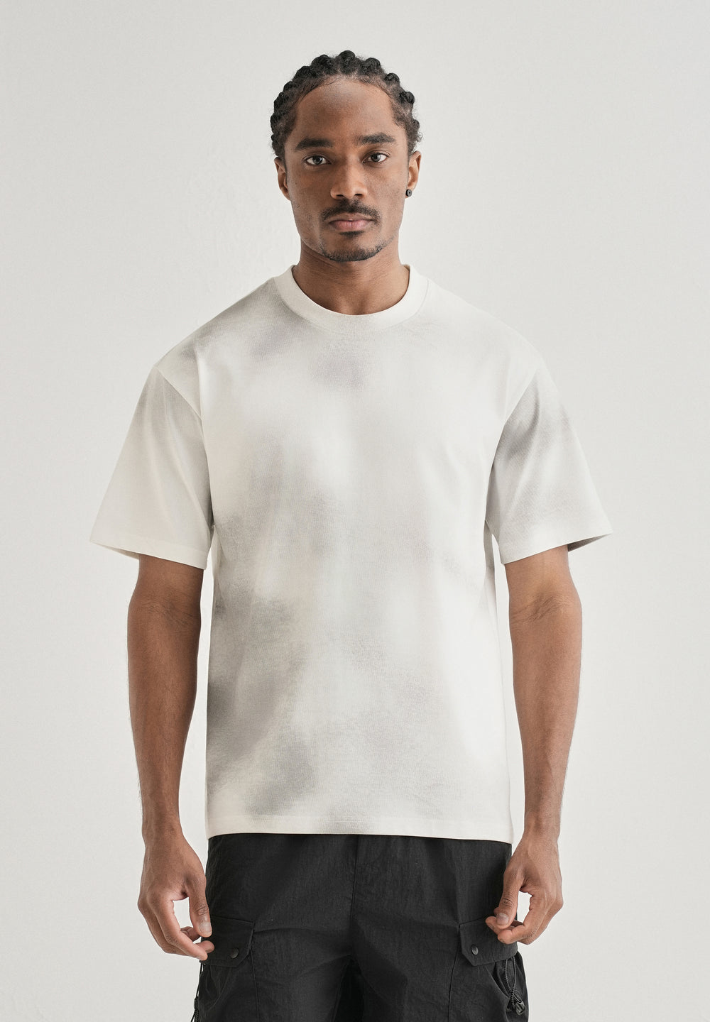 White Smudge Wash Oversized T-shirt