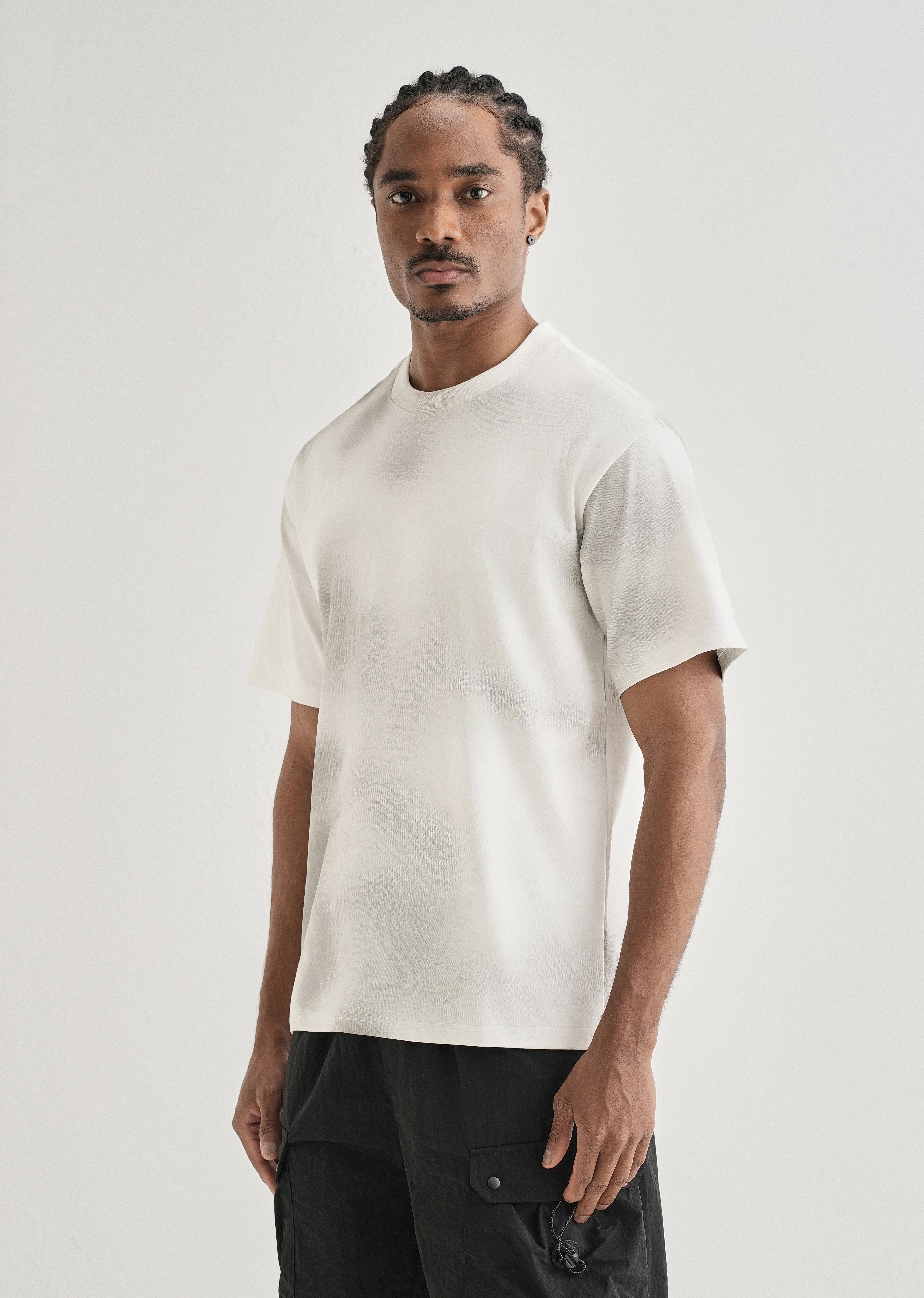 White Smudge Wash Oversized T-shirt