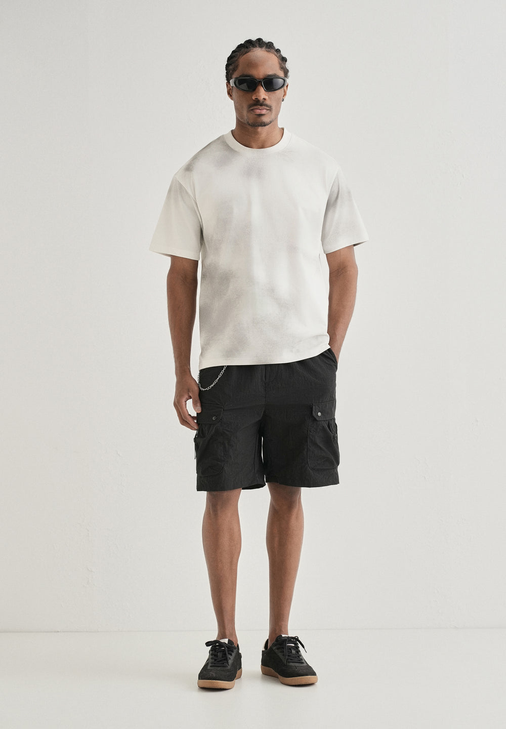 White Smudge Wash Oversized T-shirt