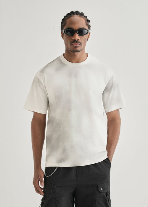 White Smudge Wash Oversized T-shirt
