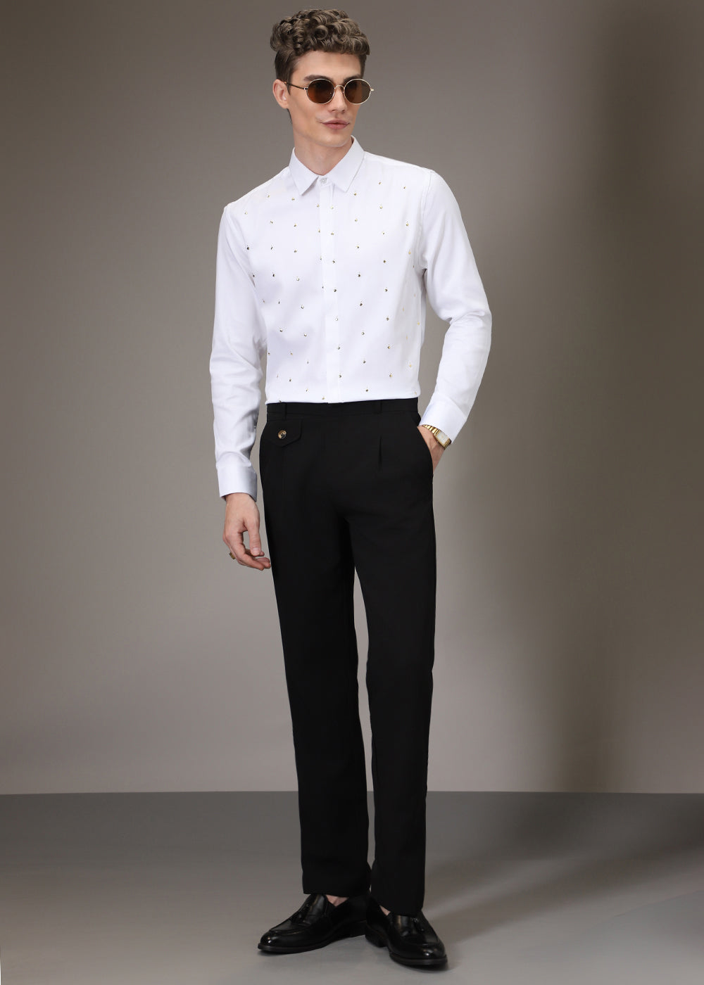 White Sparkler Designer Shirt
