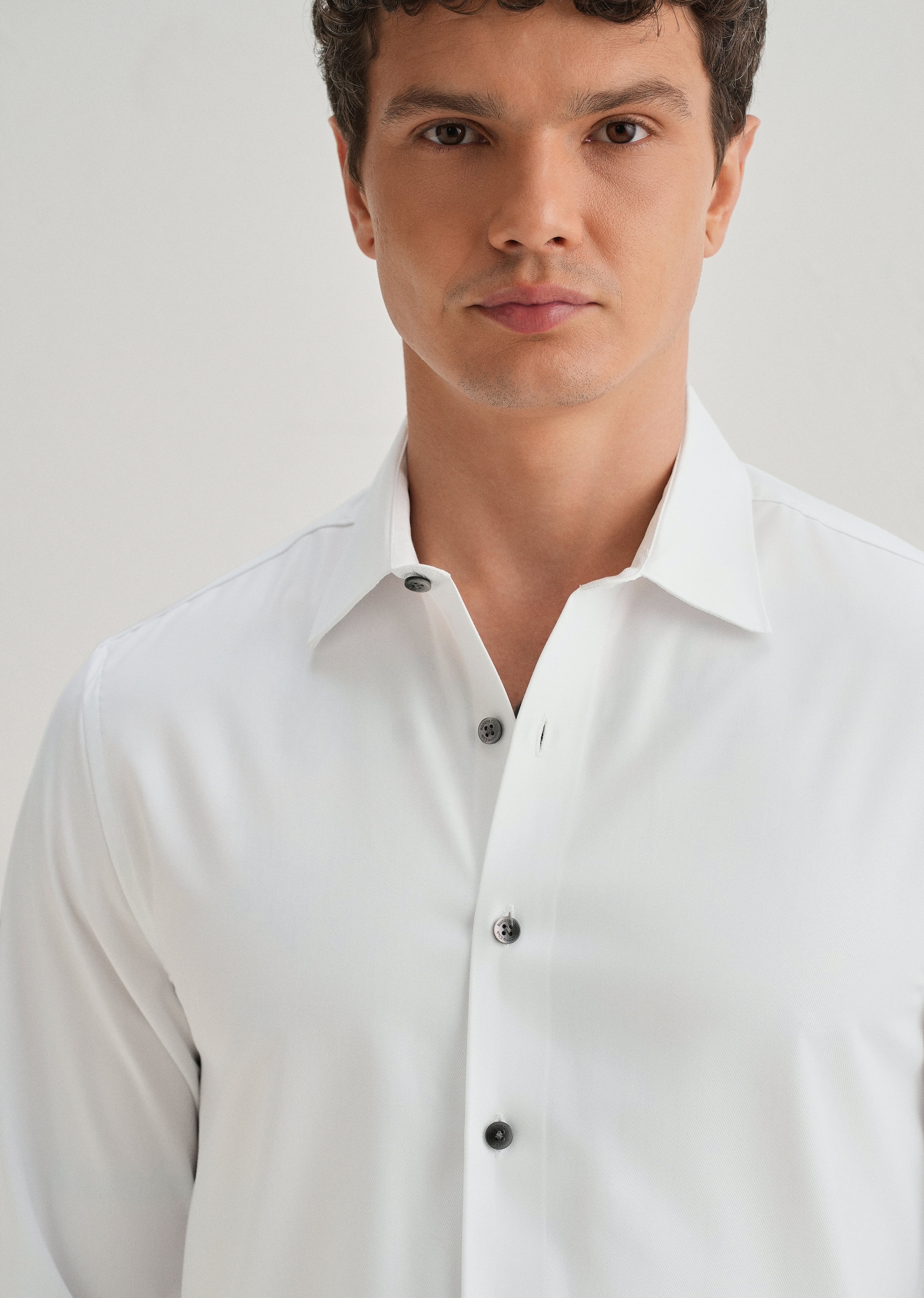 White Stitchless Placket Plain Shirt