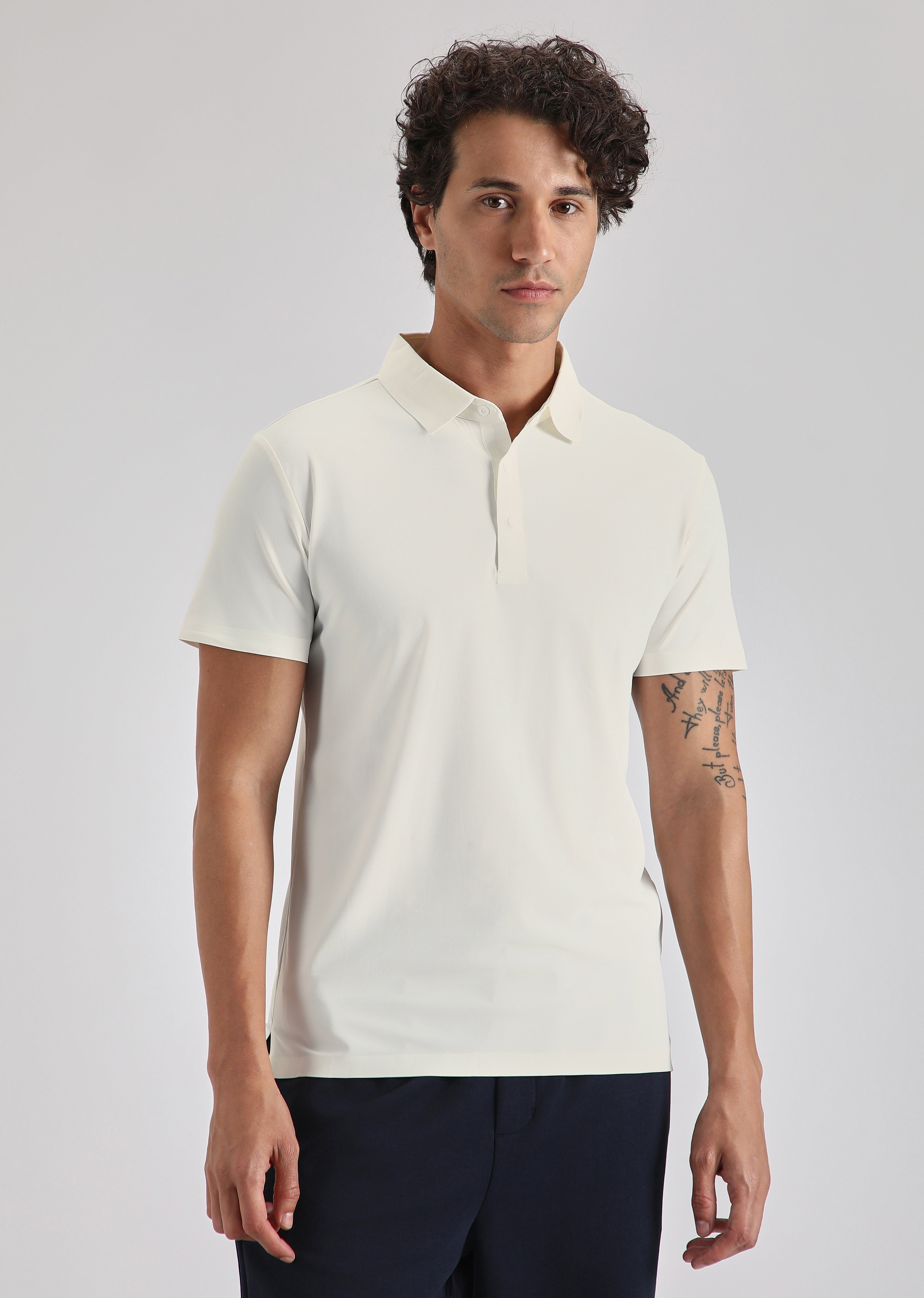 White Stitchless Polo T-shirt