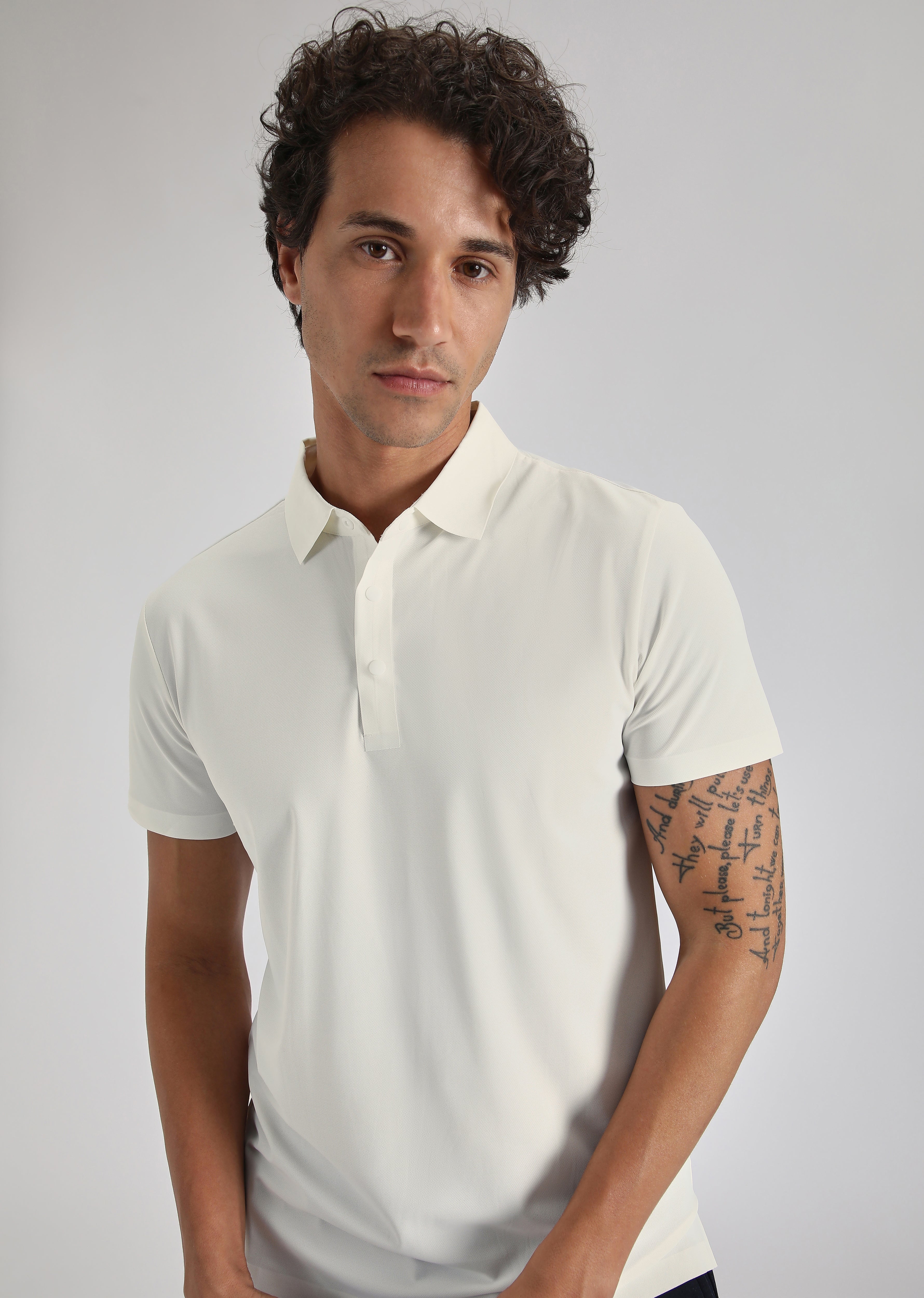 White Stitchless Polo T-shirt