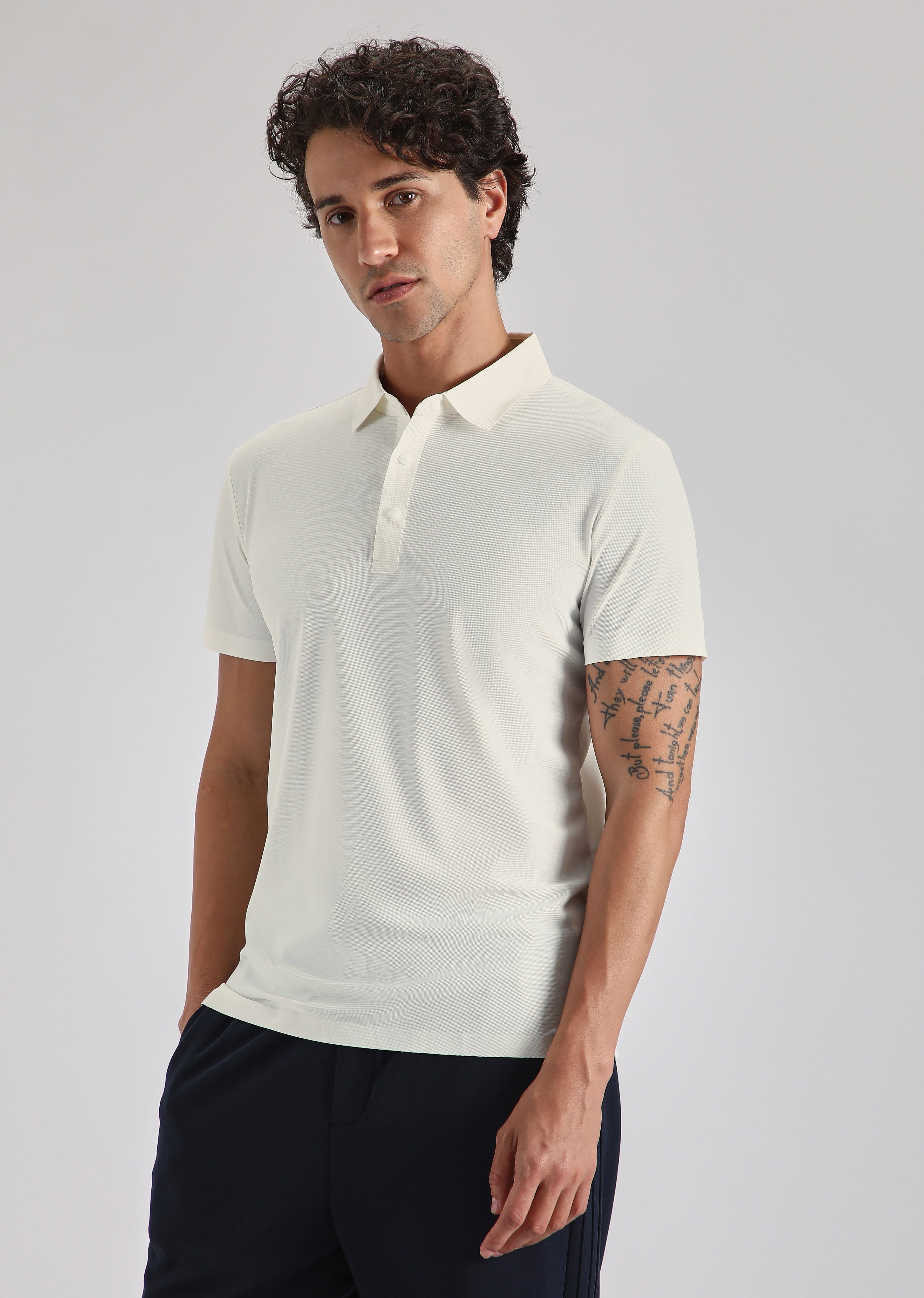 White Stitchless Polo T-shirt