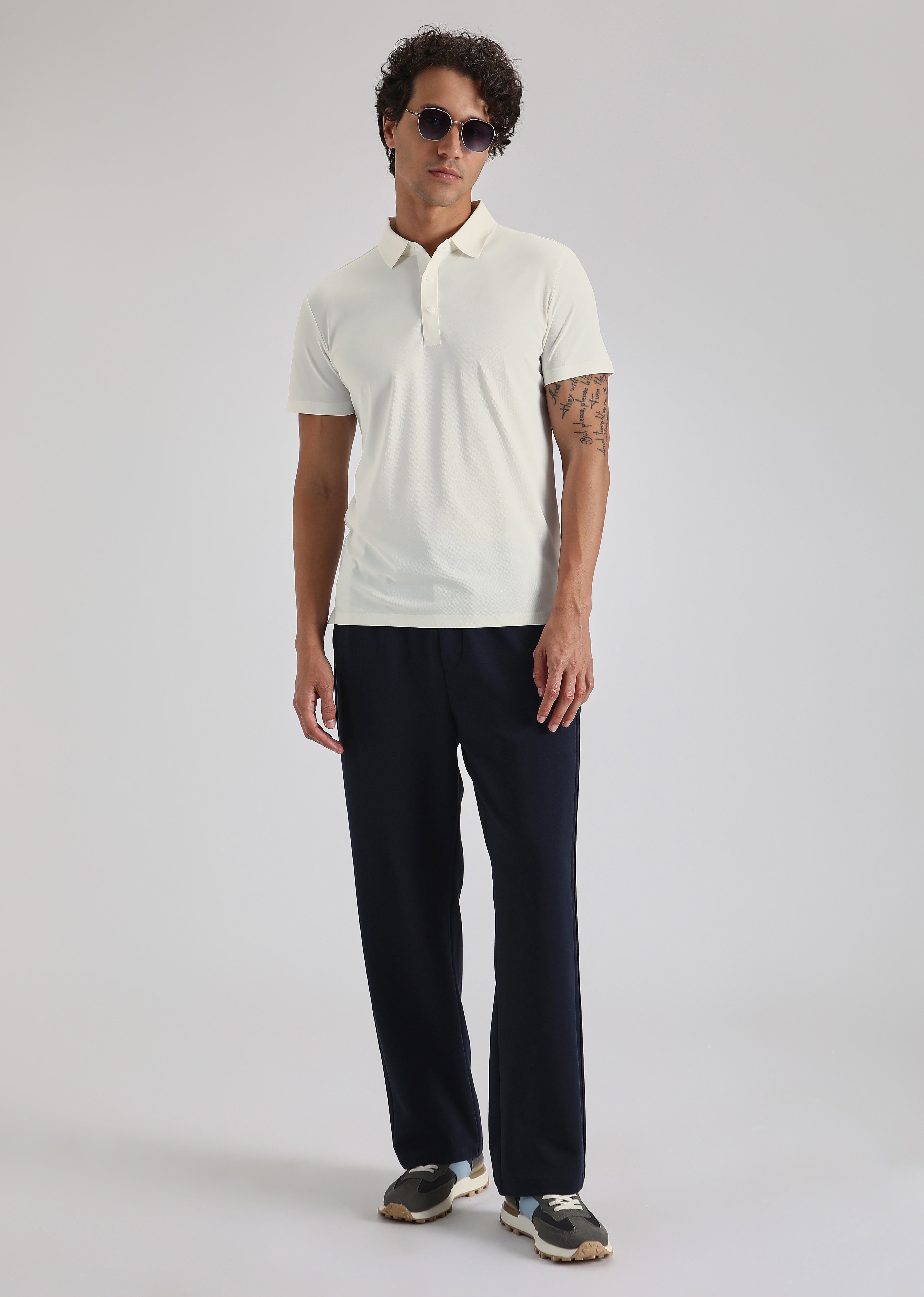 White Stitchless Polo T-shirt