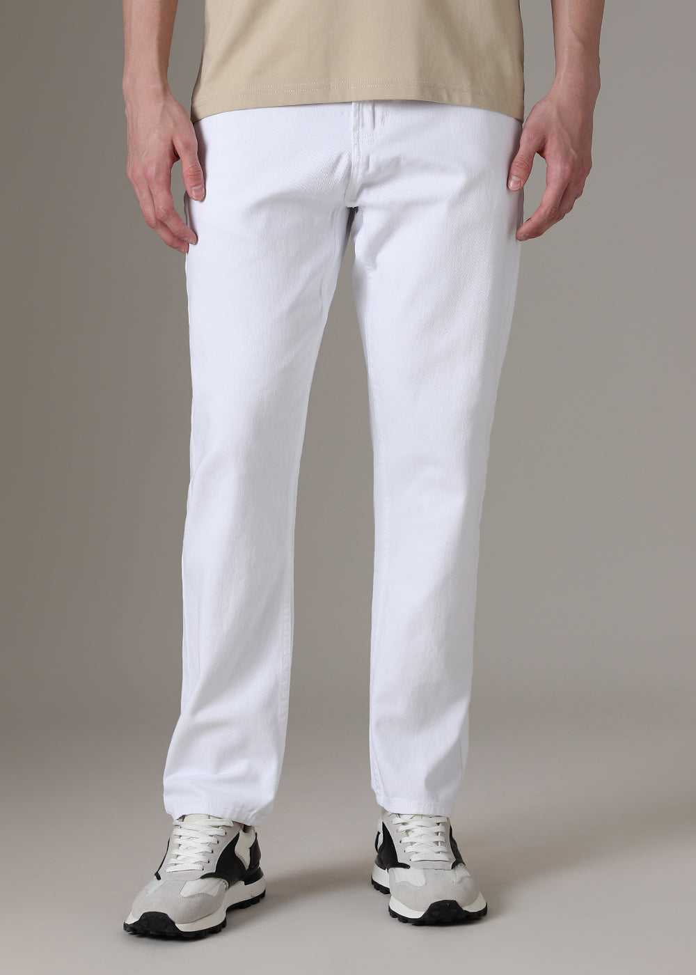 White Straight Fit Denim