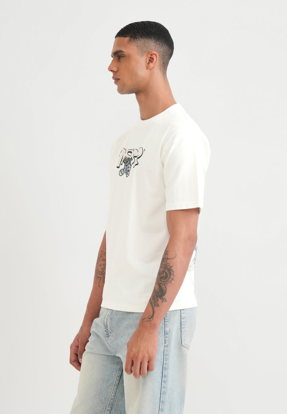 White Graphic Printed T-shirt