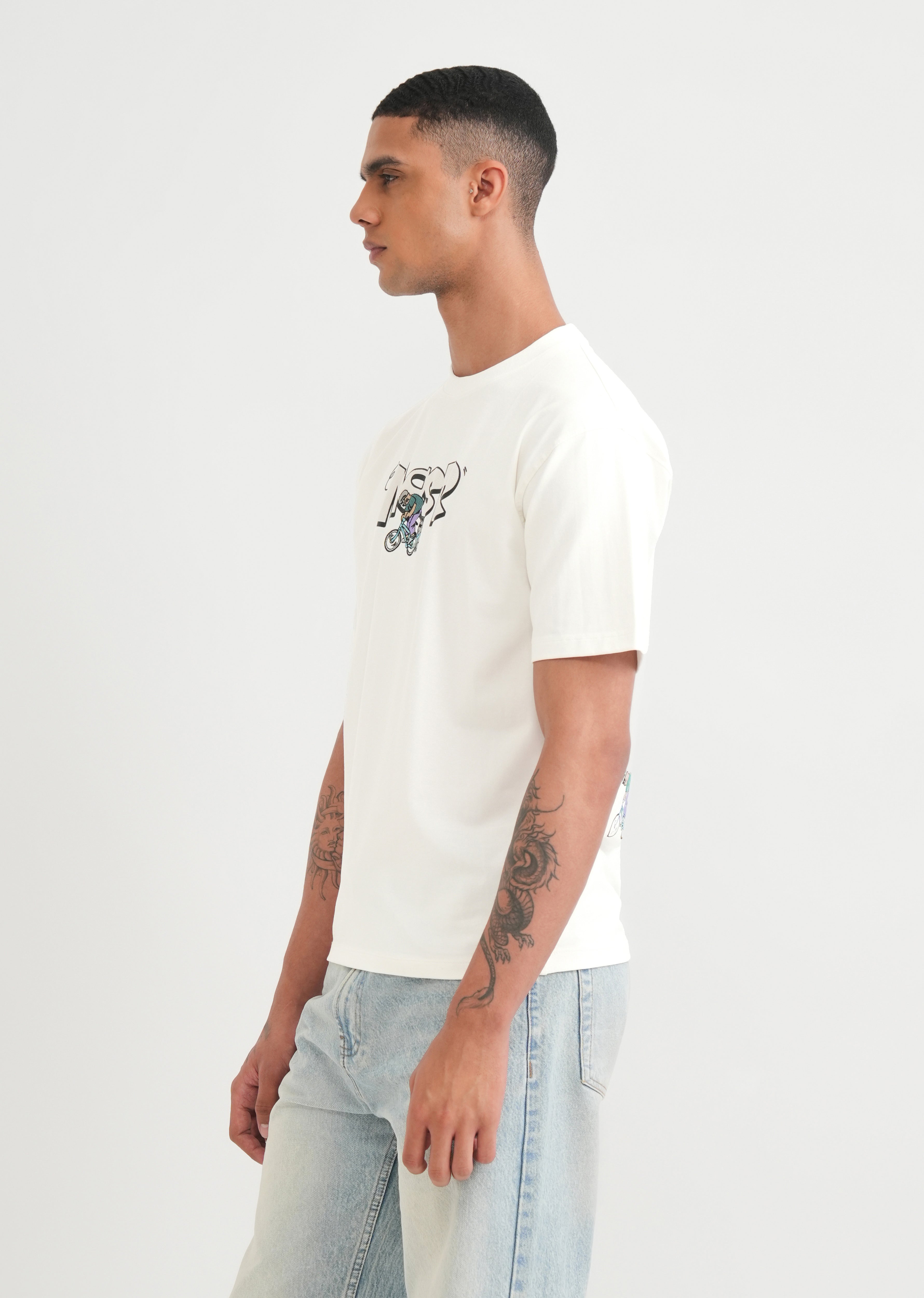 White Graphic Printed T-shirt