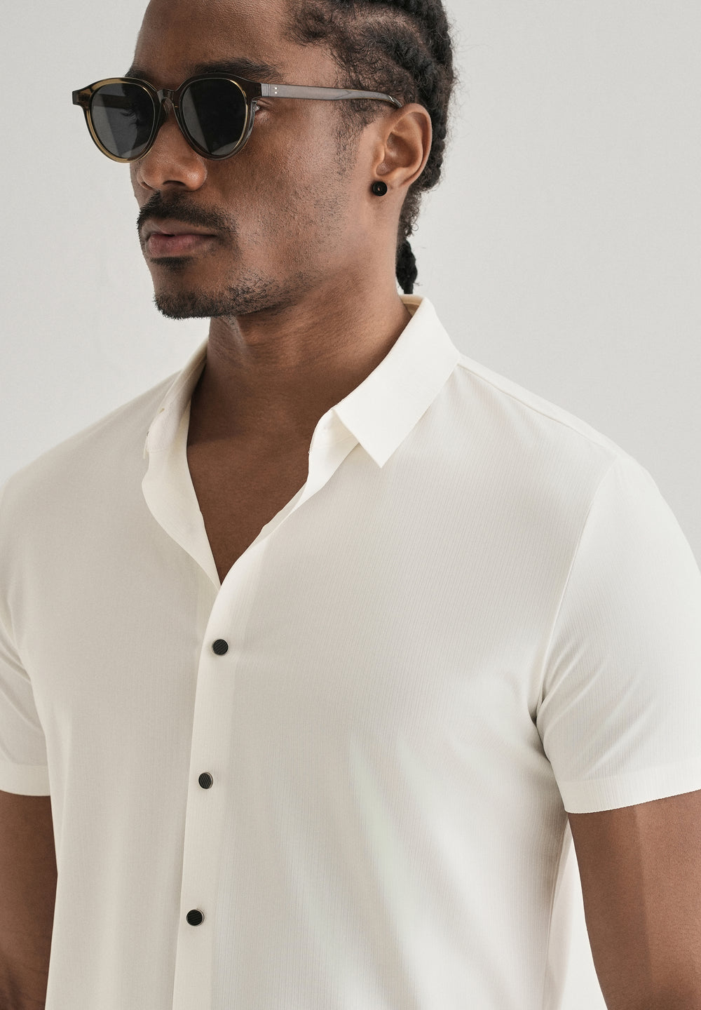 White Stripe Seamless Shirt