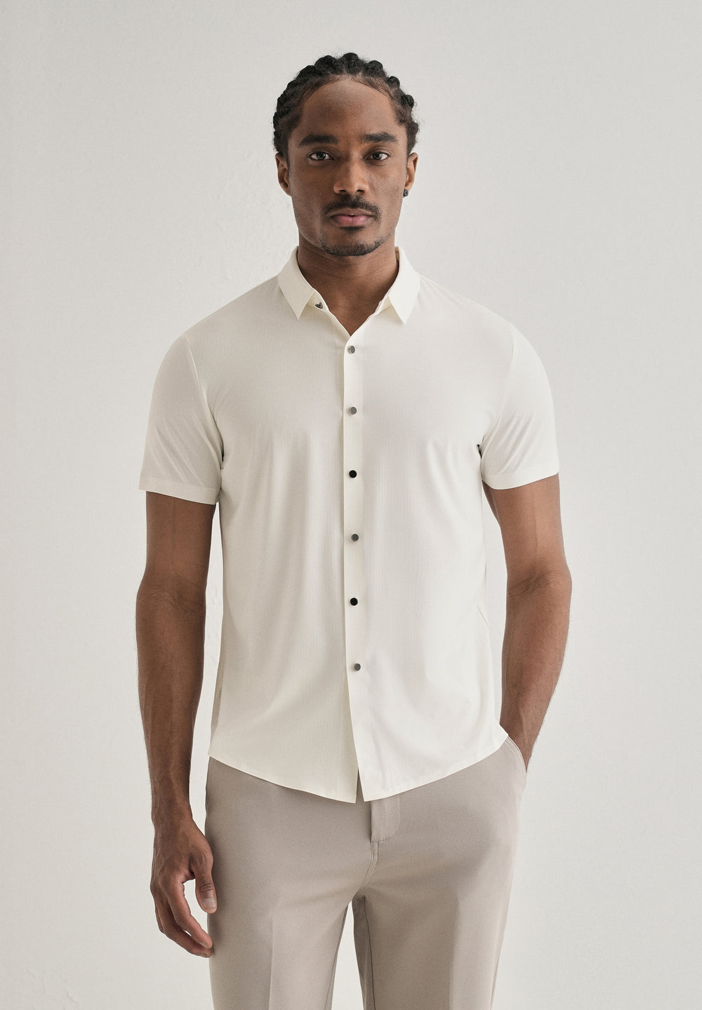 White Stripe Seamless Shirt