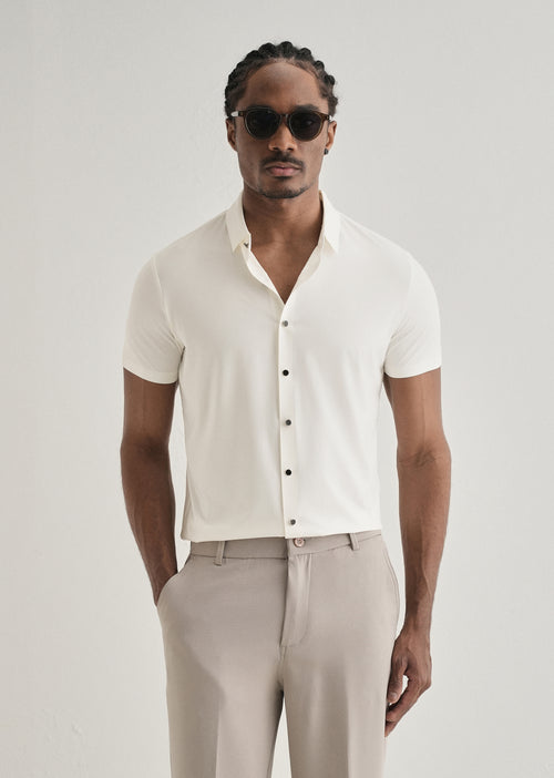 White Stripe Seamless Shirt
