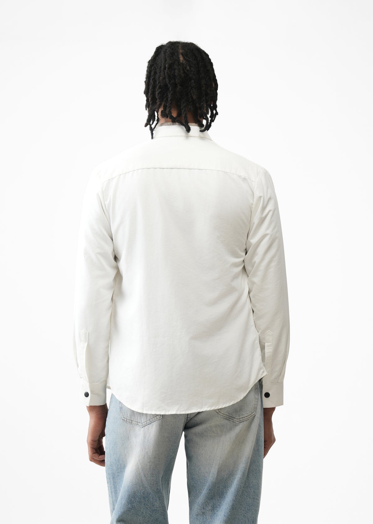 White Suede-Touch Utility Shacket