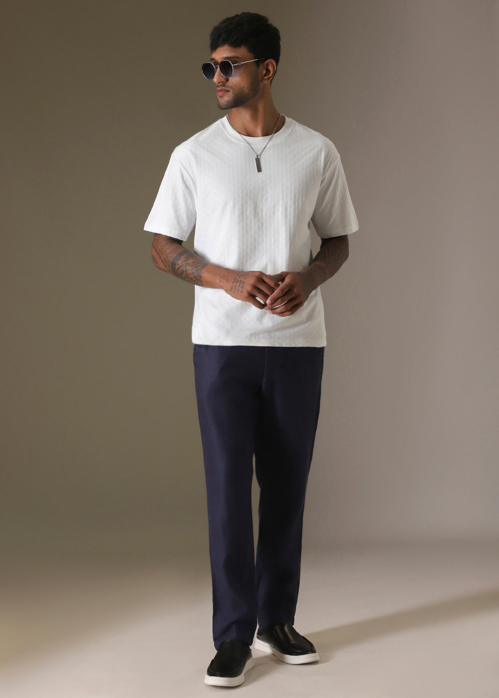White Texture Oversized T-shirt