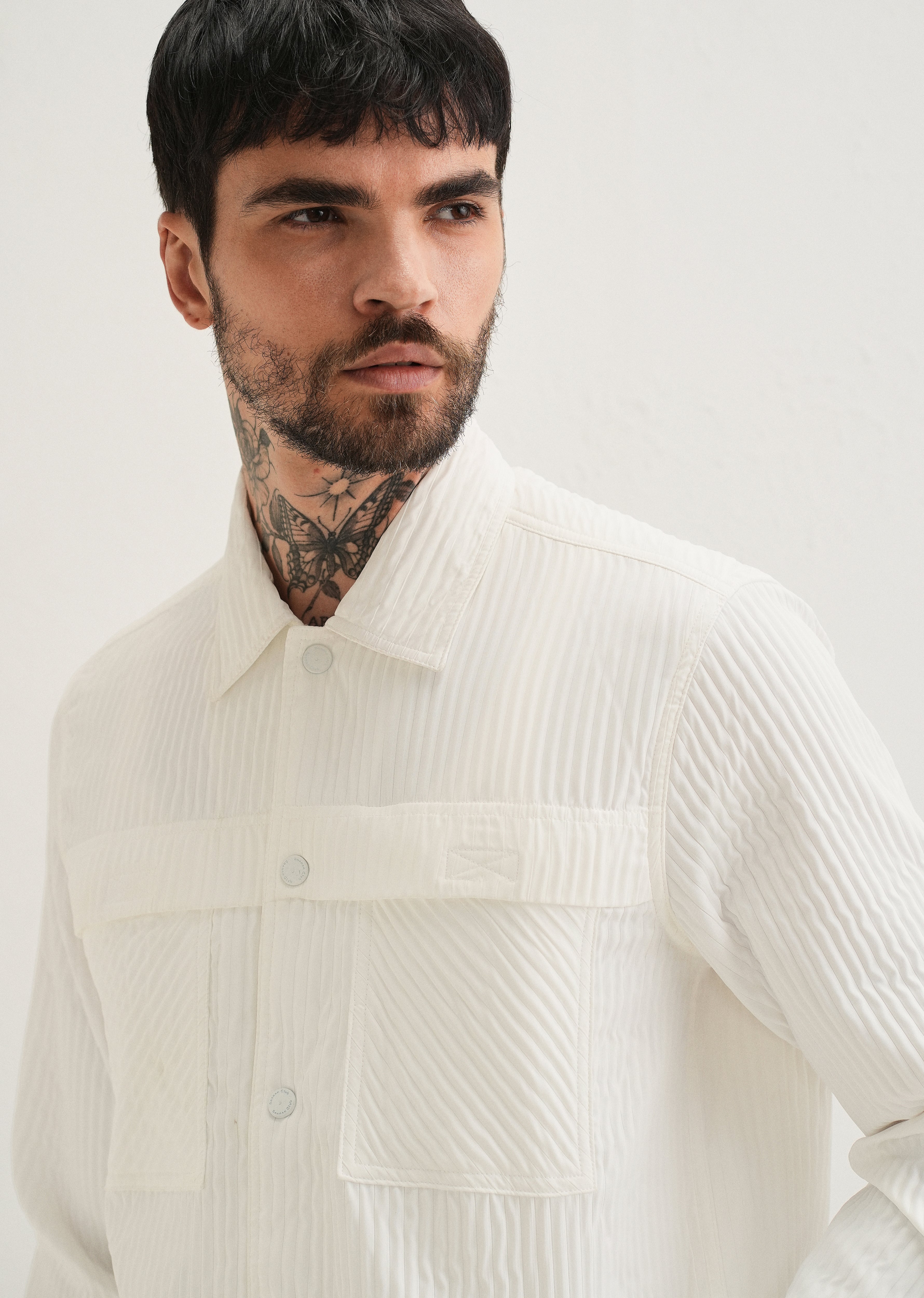 White Textured Utility Shacket