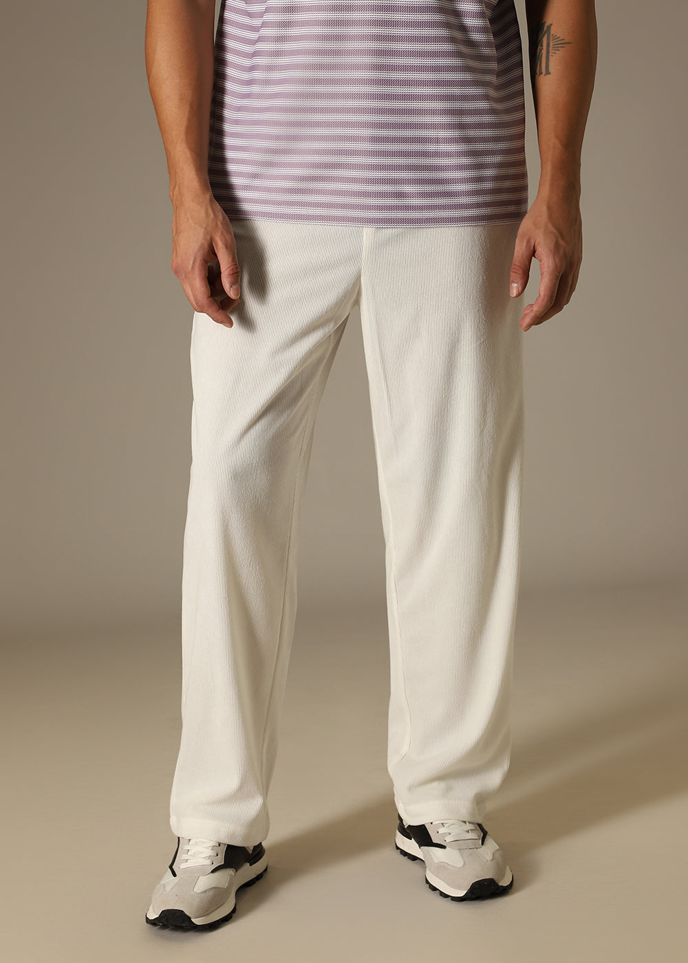 White Thin Corduroy Pant