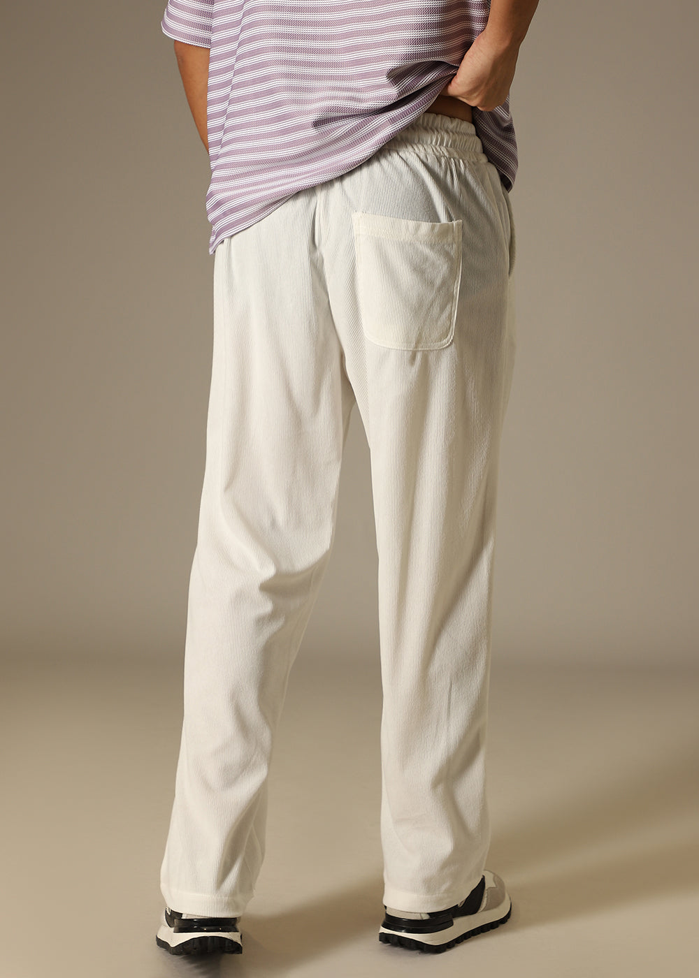 White Thin Corduroy Pant