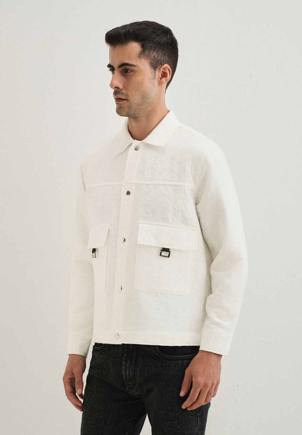White Utility Shacket
